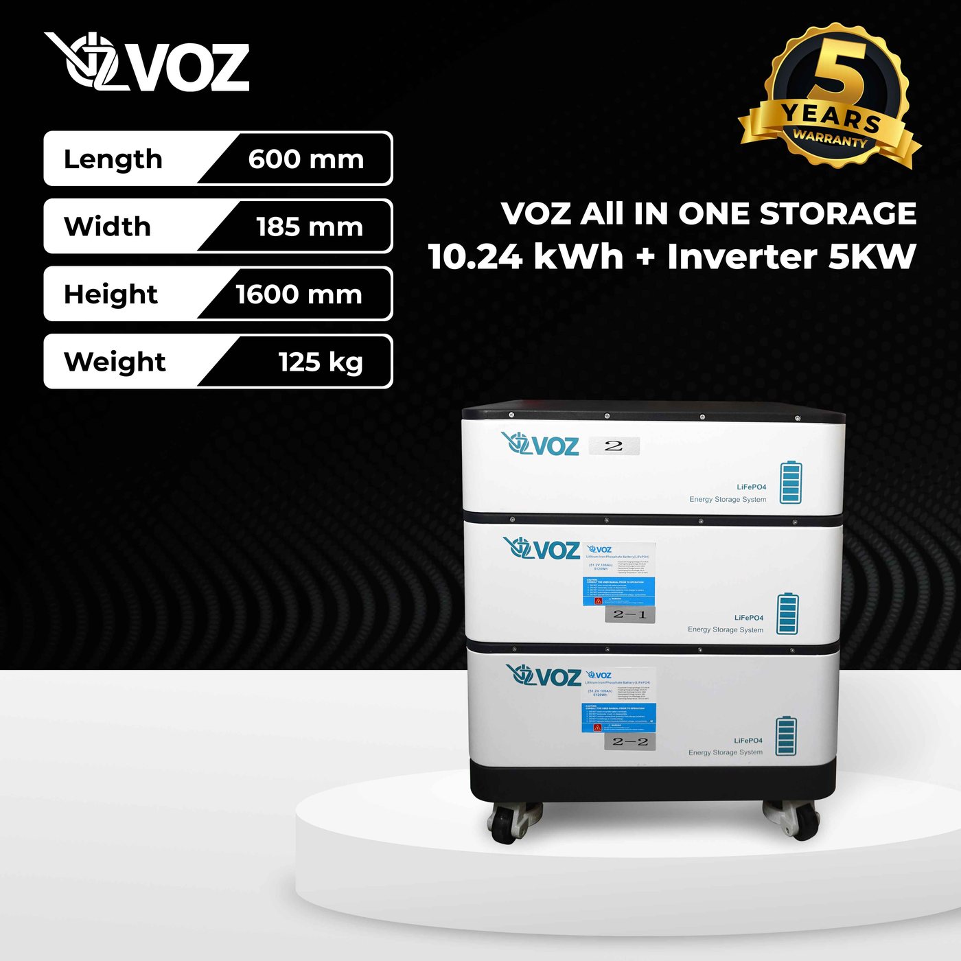 VOZ All In One Energy Store System 5KW Inverter + 10.24KWH 3
