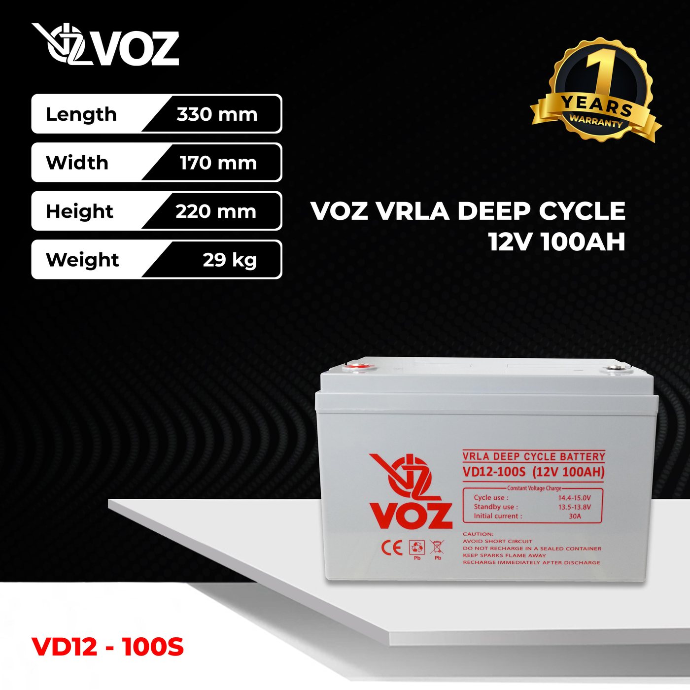 Voz Baterai Deep Cycle 12V 100 Ah| Baterai Solar Panel |Solar Cell 2