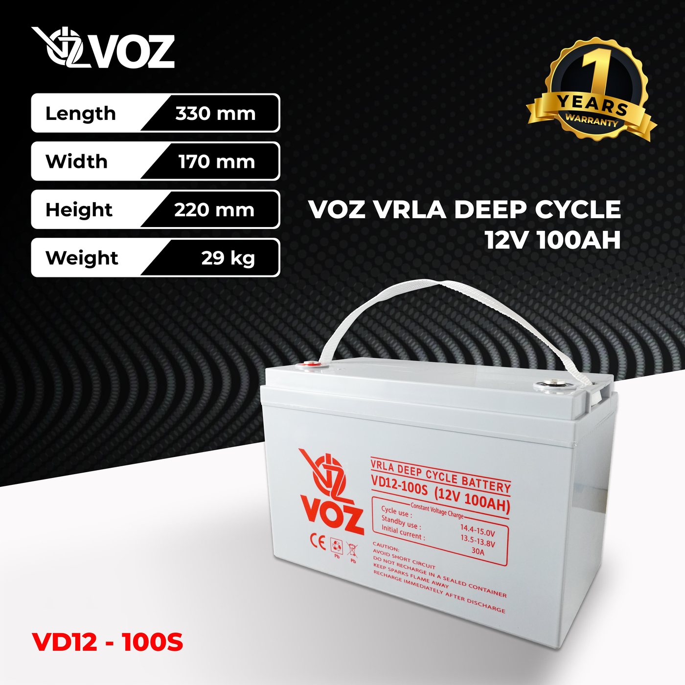 Voz Baterai Deep Cycle 12V 100 Ah| Baterai Solar Panel |Solar Cell 3