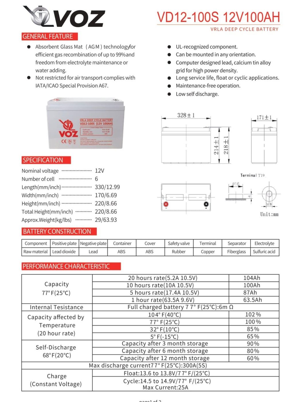 Voz Baterai Deep Cycle 12V 100 Ah| Baterai Solar Panel |Solar Cell 5