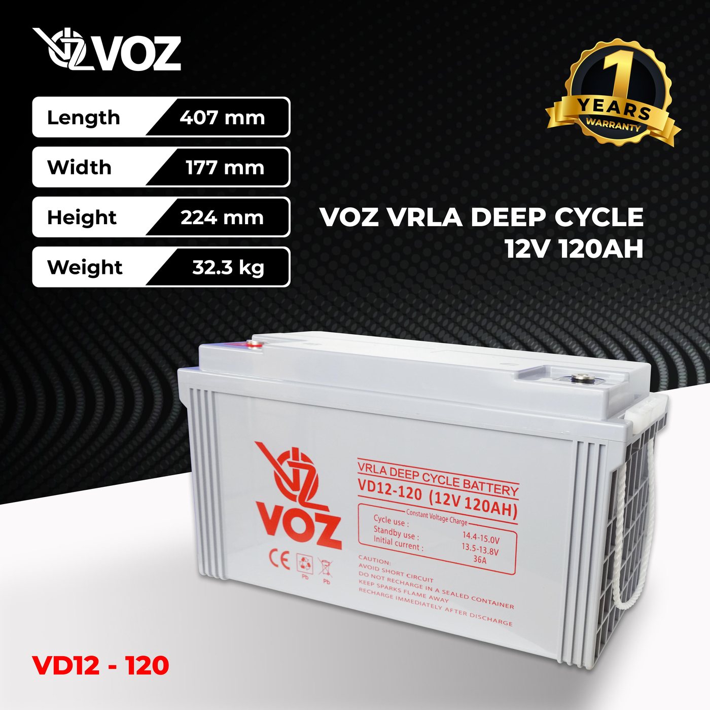 Voz Baterai Deep Cycle 12V 120 Ah | Baterai Solar Panel | Solar Cell 4