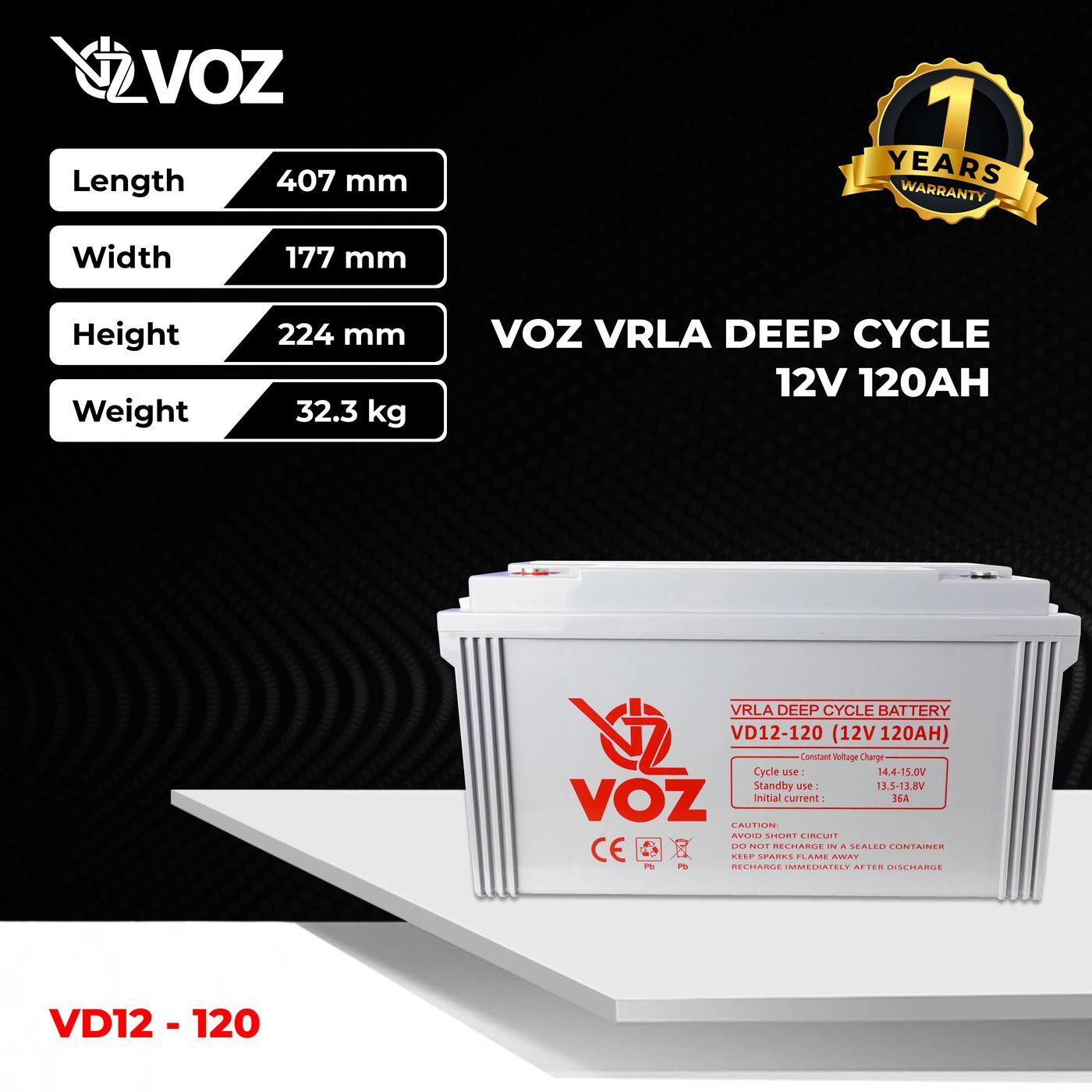 Voz Baterai Deep Cycle 12V 120 Ah | Baterai Solar Panel | Solar Cell 5