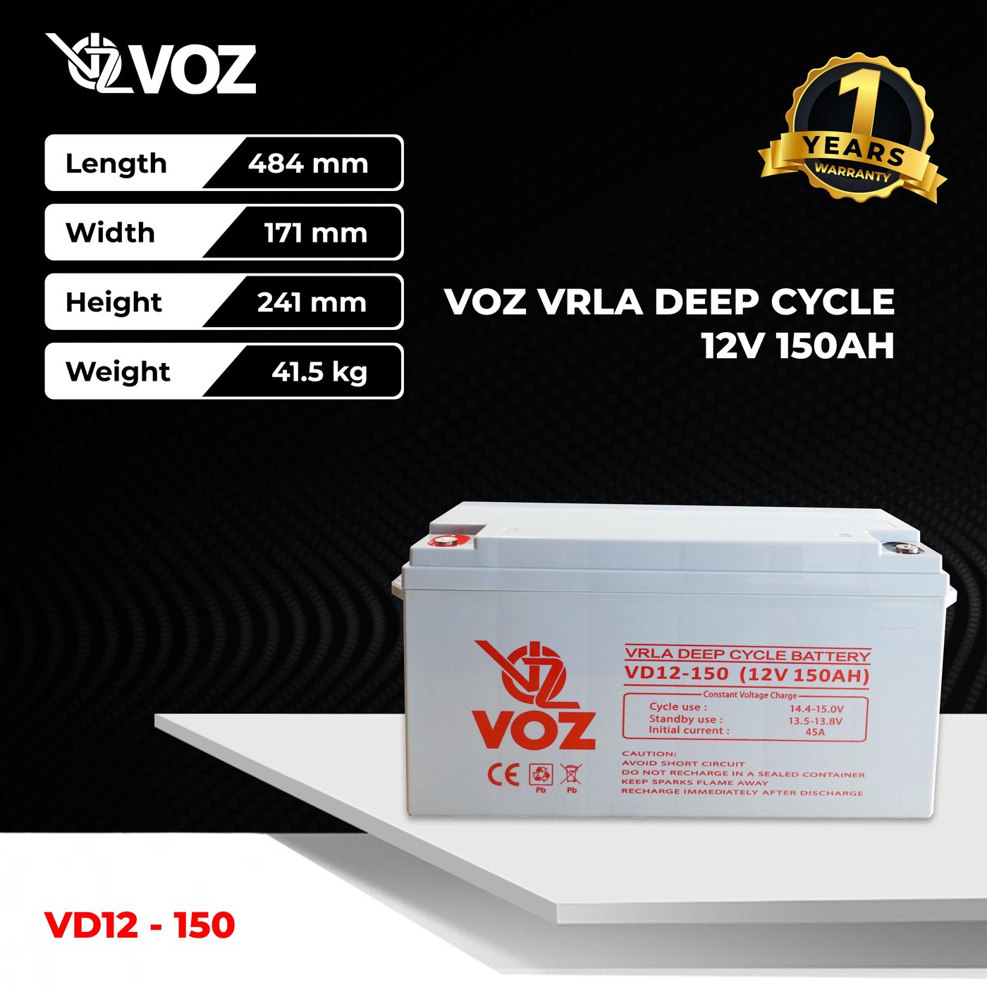 Voz Baterai Deep Cycle 12V 150 Ah | Baterai Solar Panel |Solar Cell 3