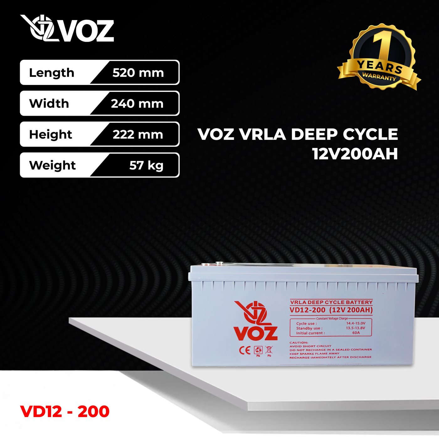 Voz Baterai Deep Cycle 12V 200 Ah| Baterai Solar Panel | Panel Surya