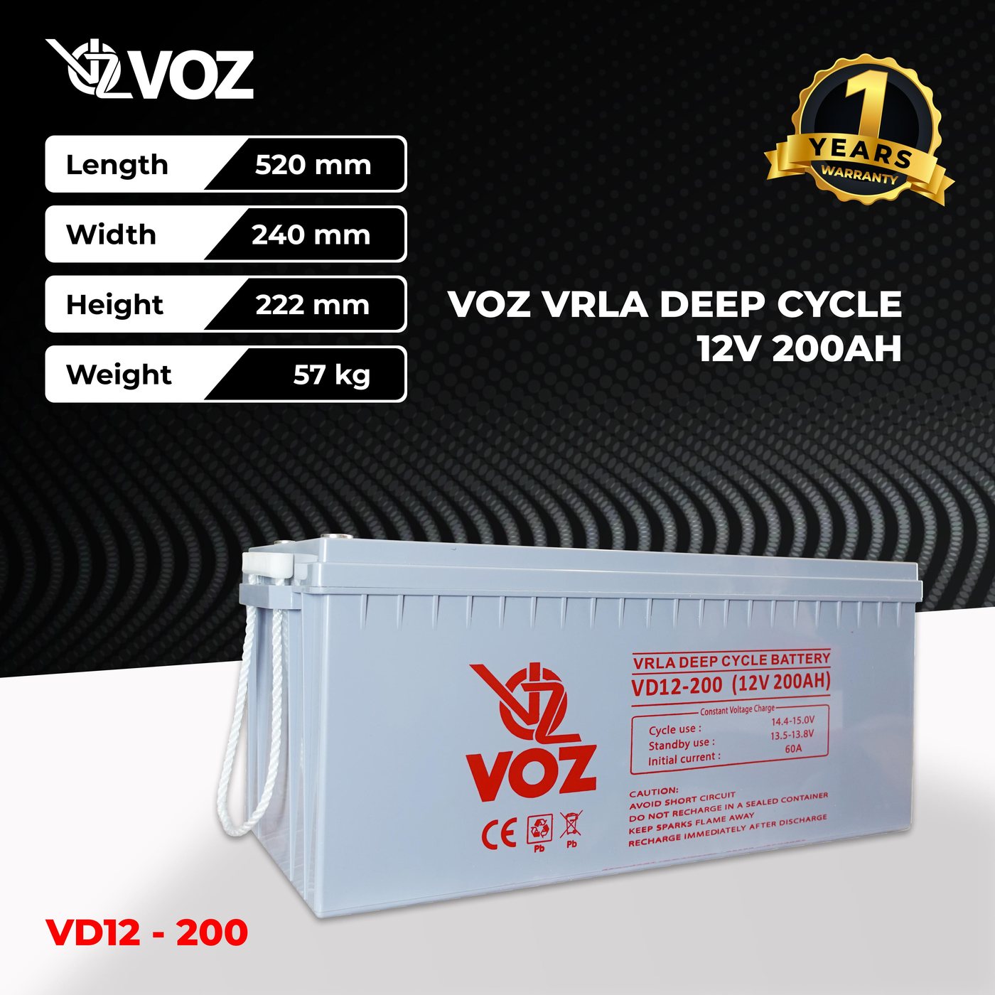 Voz Baterai Deep Cycle 12V 200 Ah| Baterai Solar Panel | Panel Surya 2