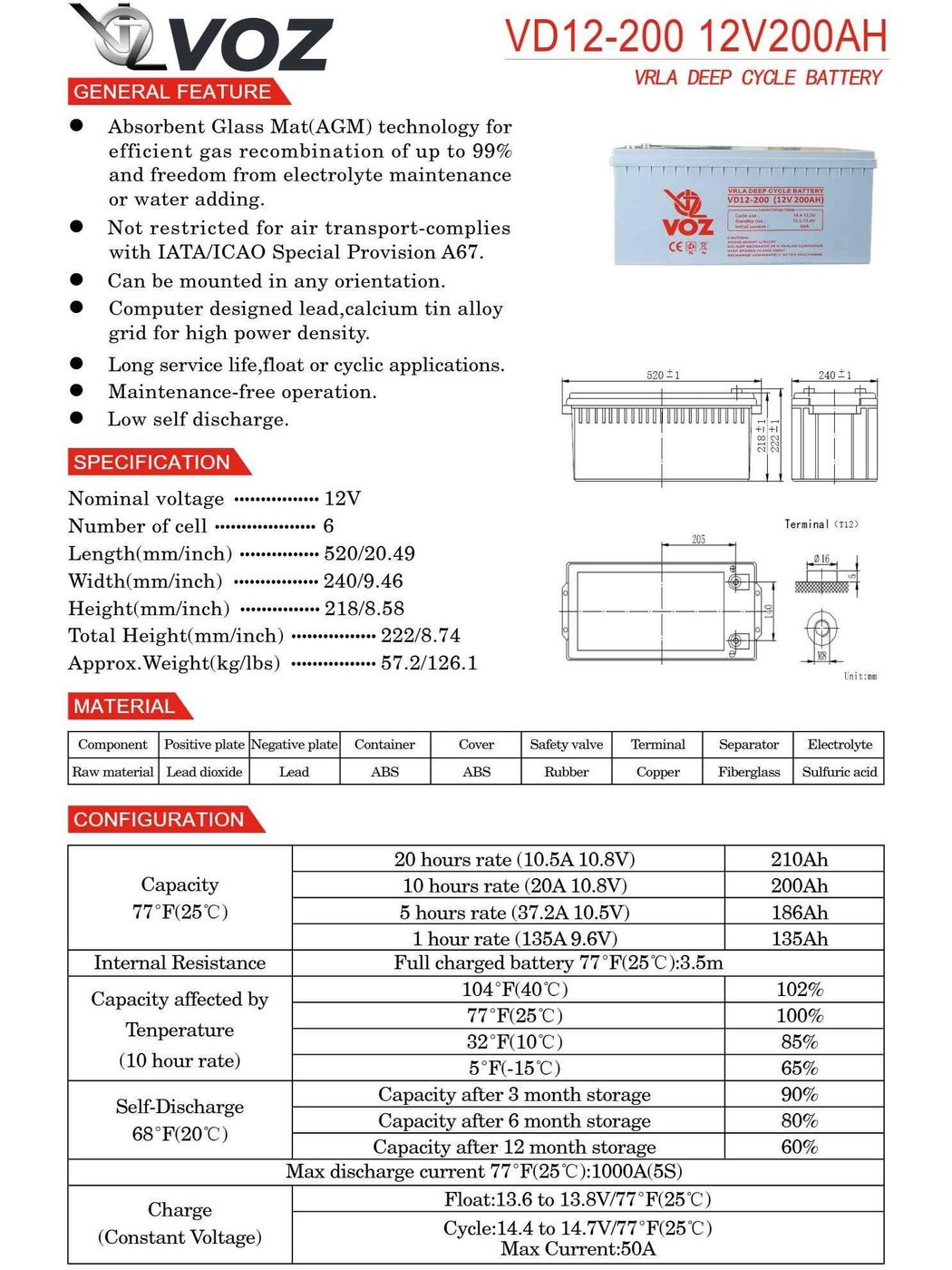 Voz Baterai Deep Cycle 12V 200 Ah| Baterai Solar Panel | Panel Surya 4
