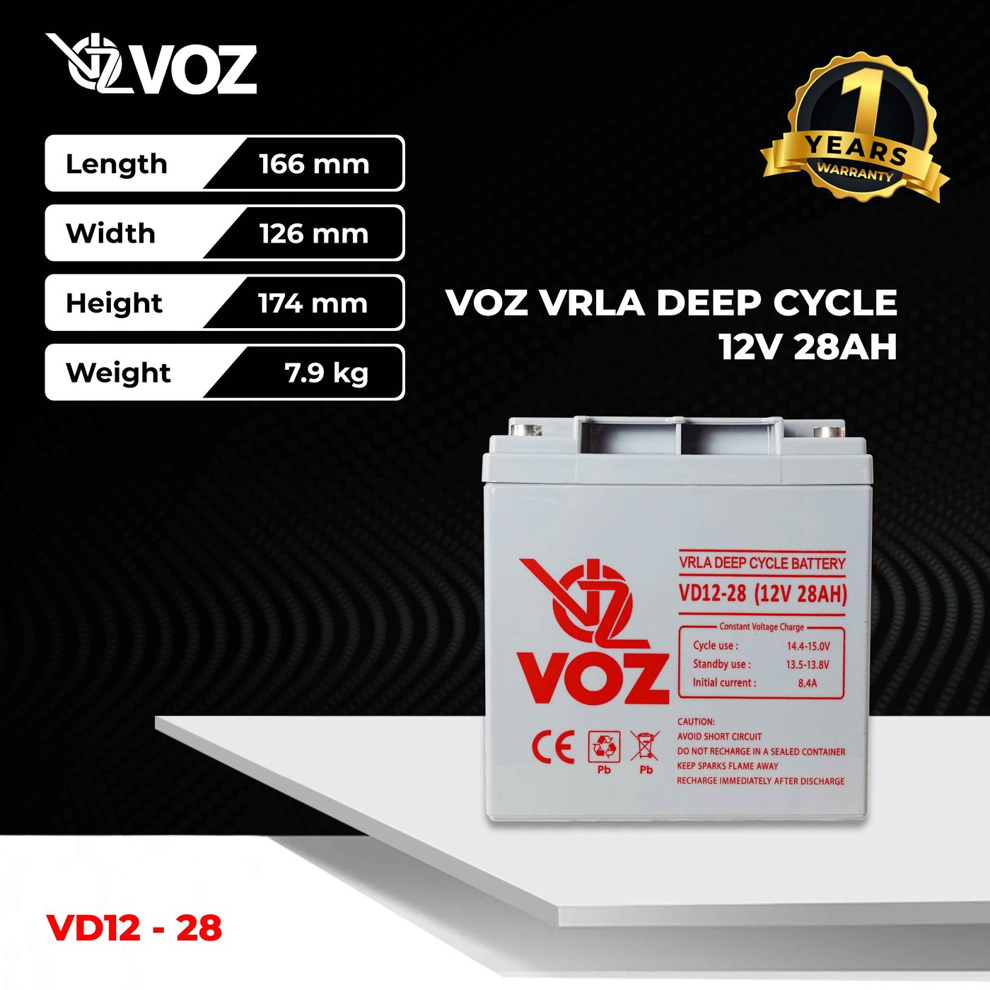Voz Baterai Deep Cycle 12V 28 Ah| Baterai Solar Panel