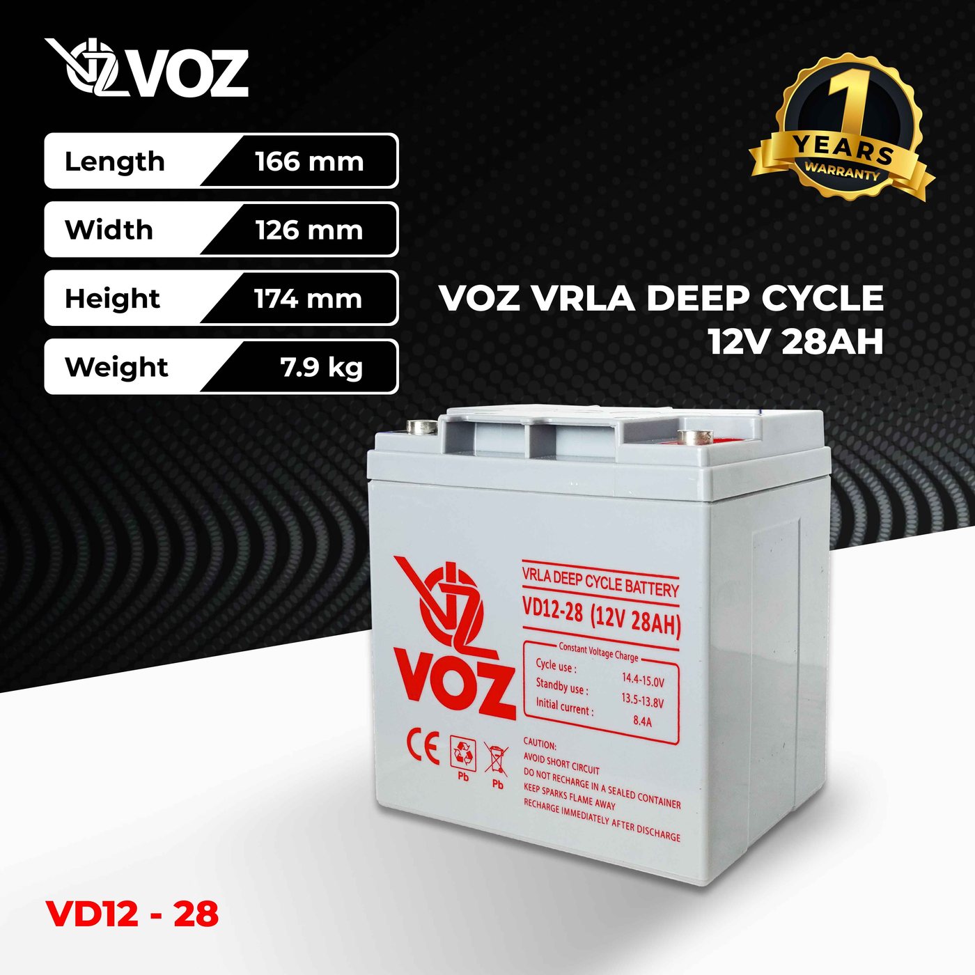 Voz Baterai Deep Cycle 12V 28 Ah| Baterai Solar Panel 2