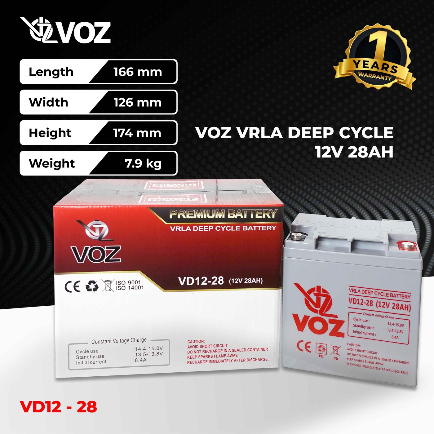 Voz Baterai Deep Cycle 12V 28 Ah| Baterai Solar Panel 3