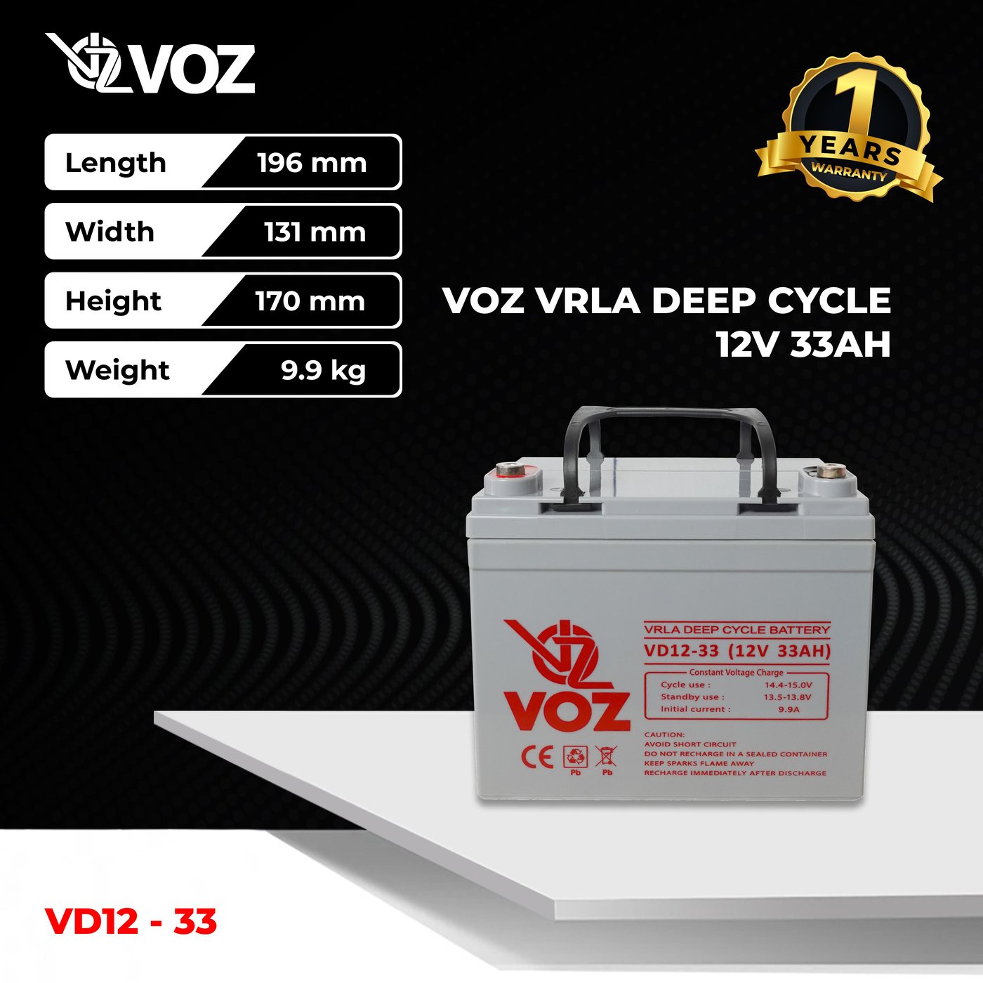 Voz Baterai Deep Cycle 12V 33 Ah| Baterai Solar Panel 2