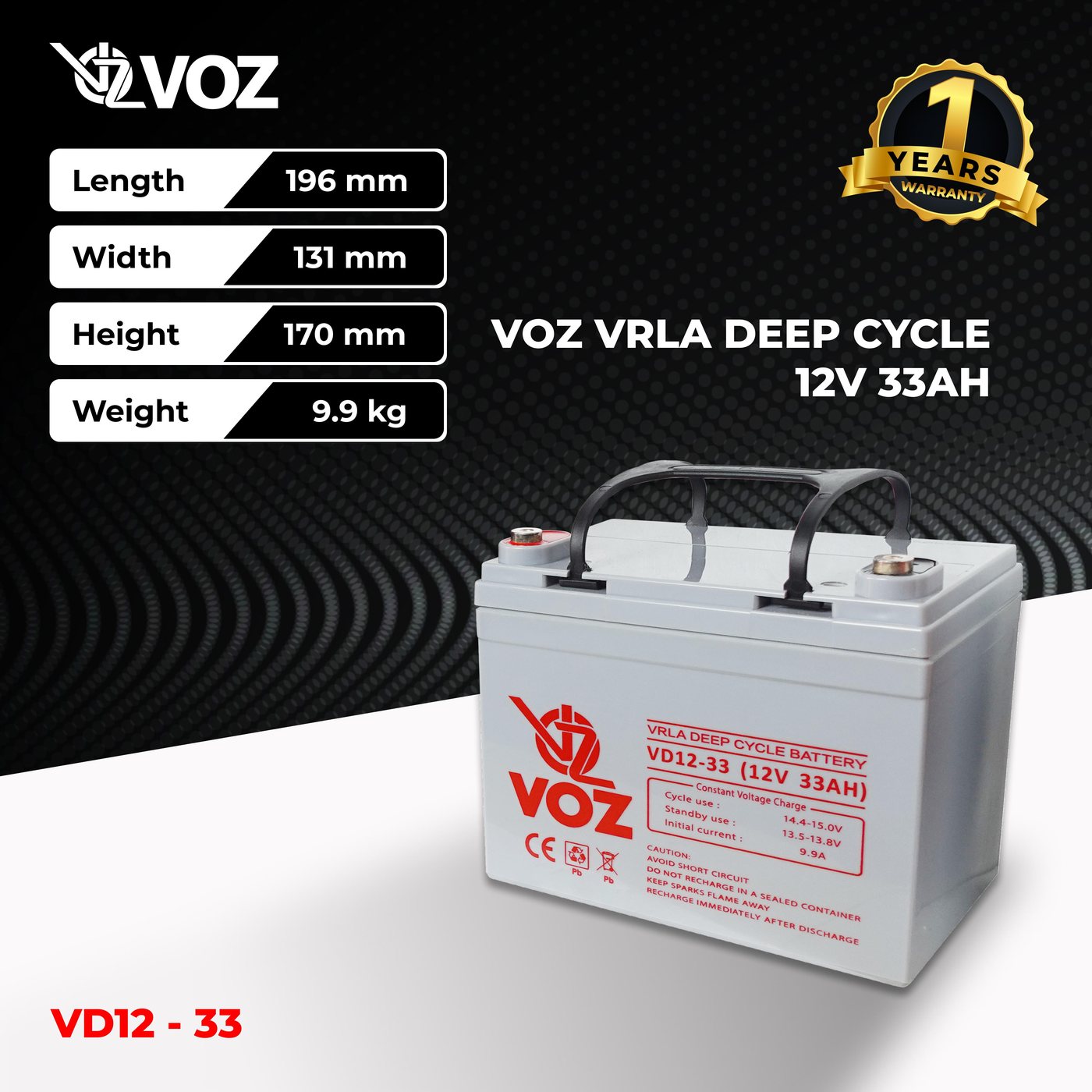 Voz Baterai Deep Cycle 12V 33 Ah| Baterai Solar Panel 4