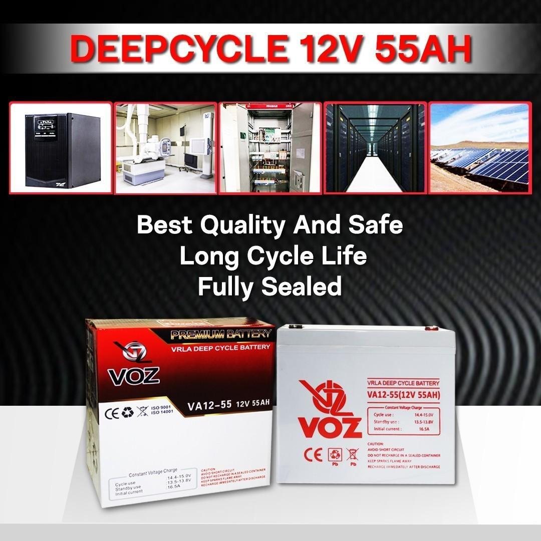 Voz Baterai Deep Cycle 12V 55 Ah| Baterai Solar Panel 2