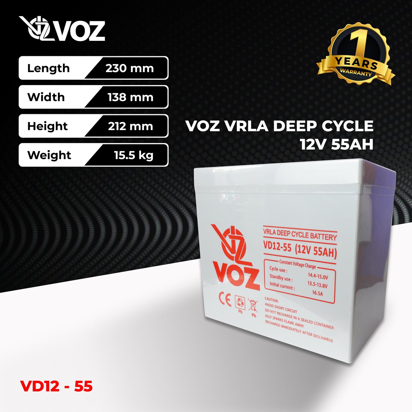 Voz Baterai Deep Cycle 12V 55 Ah| Baterai Solar Panel 4