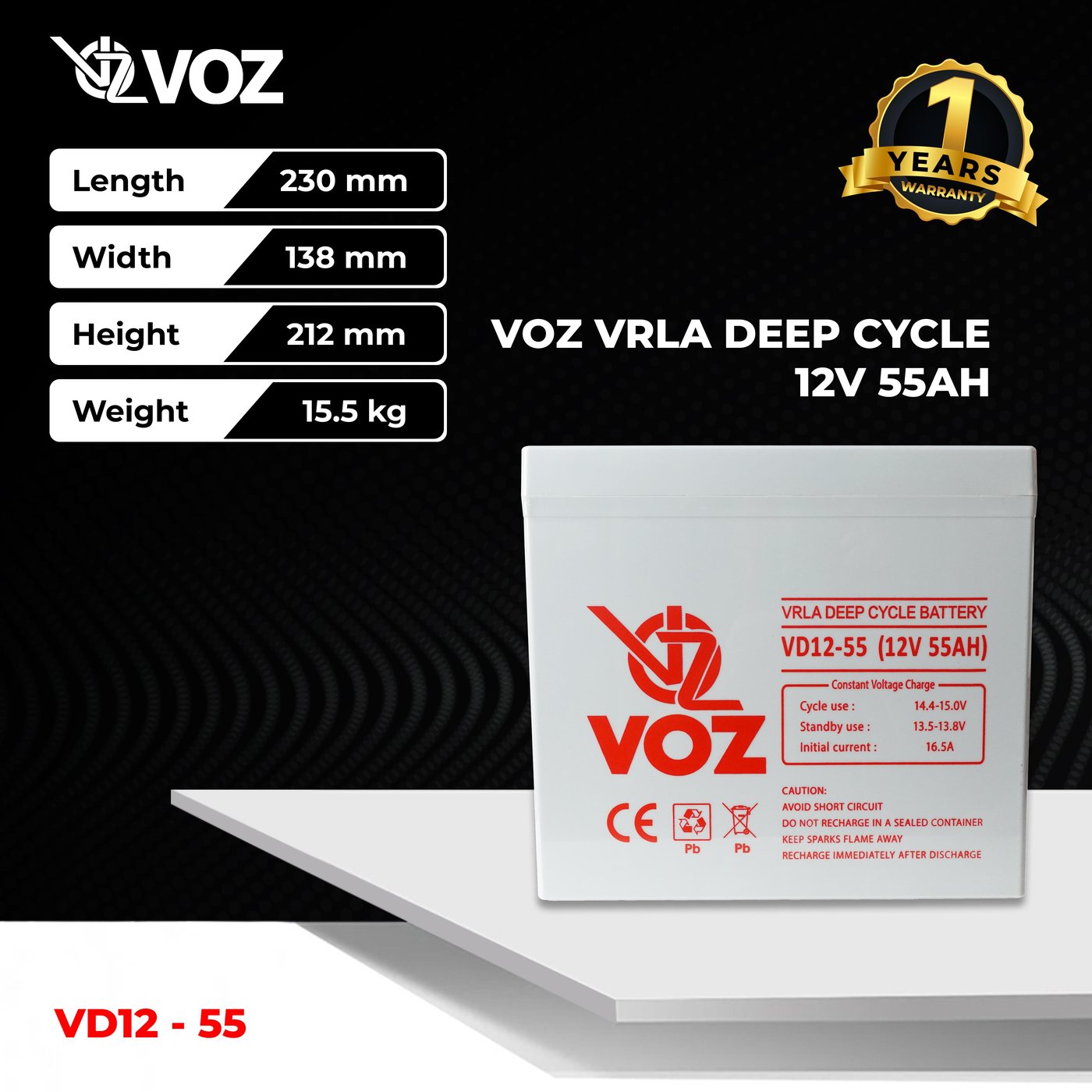 Voz Baterai Deep Cycle 12V 55 Ah| Baterai Solar Panel 5