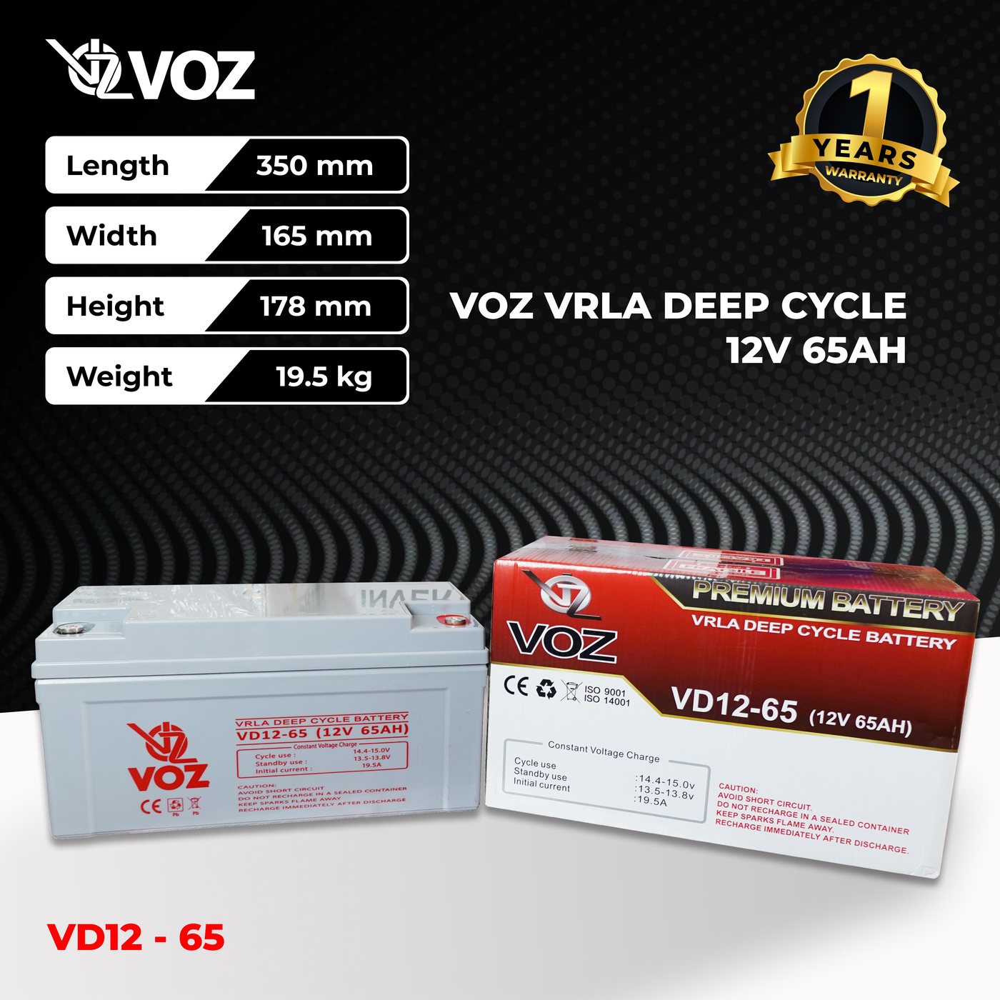 Voz Baterai Deep Cycle 12V 65 Ah| Baterai Solar Panel