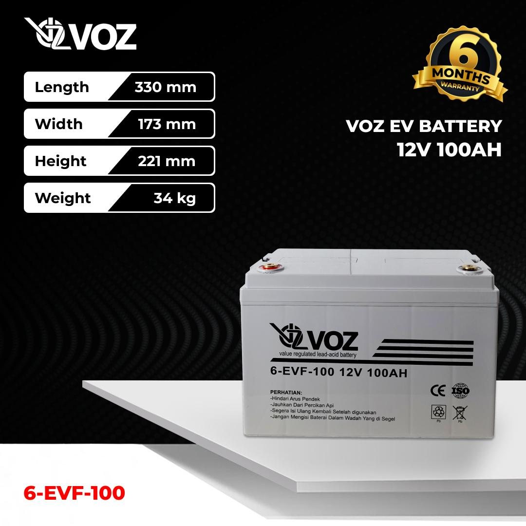 Voz Baterai EVF 12V 100 Ah | Baterai UPS | Baterai Solar Cell