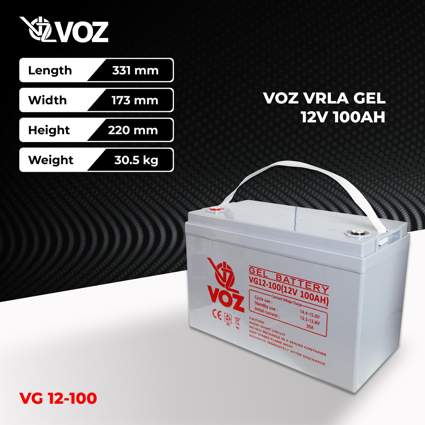 Voz Baterai Gel 12V 100 Ah| Baterai Solar Panel |Baterai Solar Cell 4