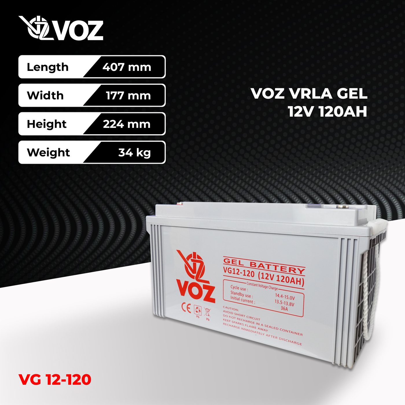 Voz Baterai Gel 12V 120 Ah| Baterai Solar Panel | Baterai Solar Cell 3