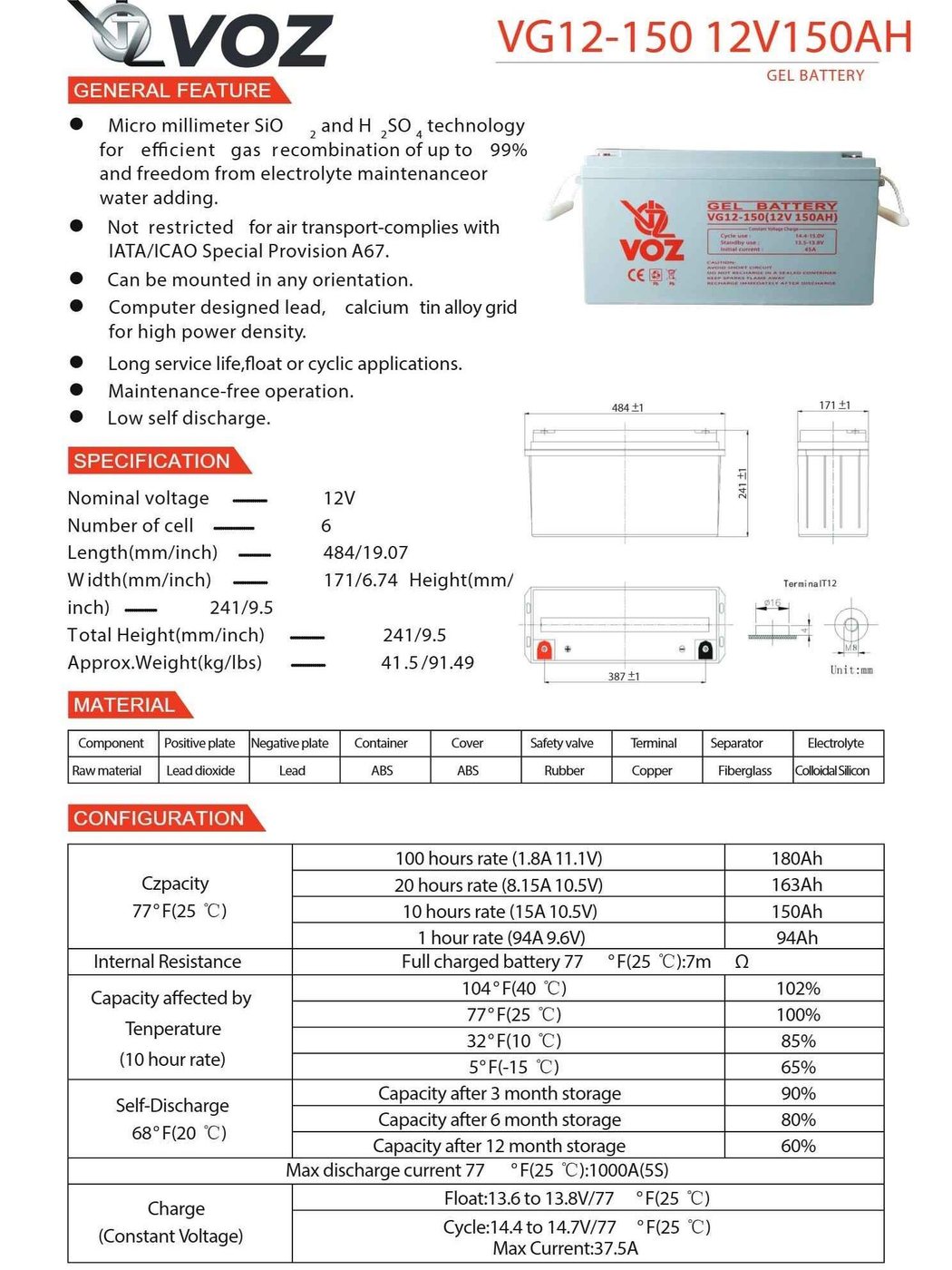 Voz Baterai Gel 12V 150 Ah | Baterai Solar Panel | Baterai Solar Cell 4