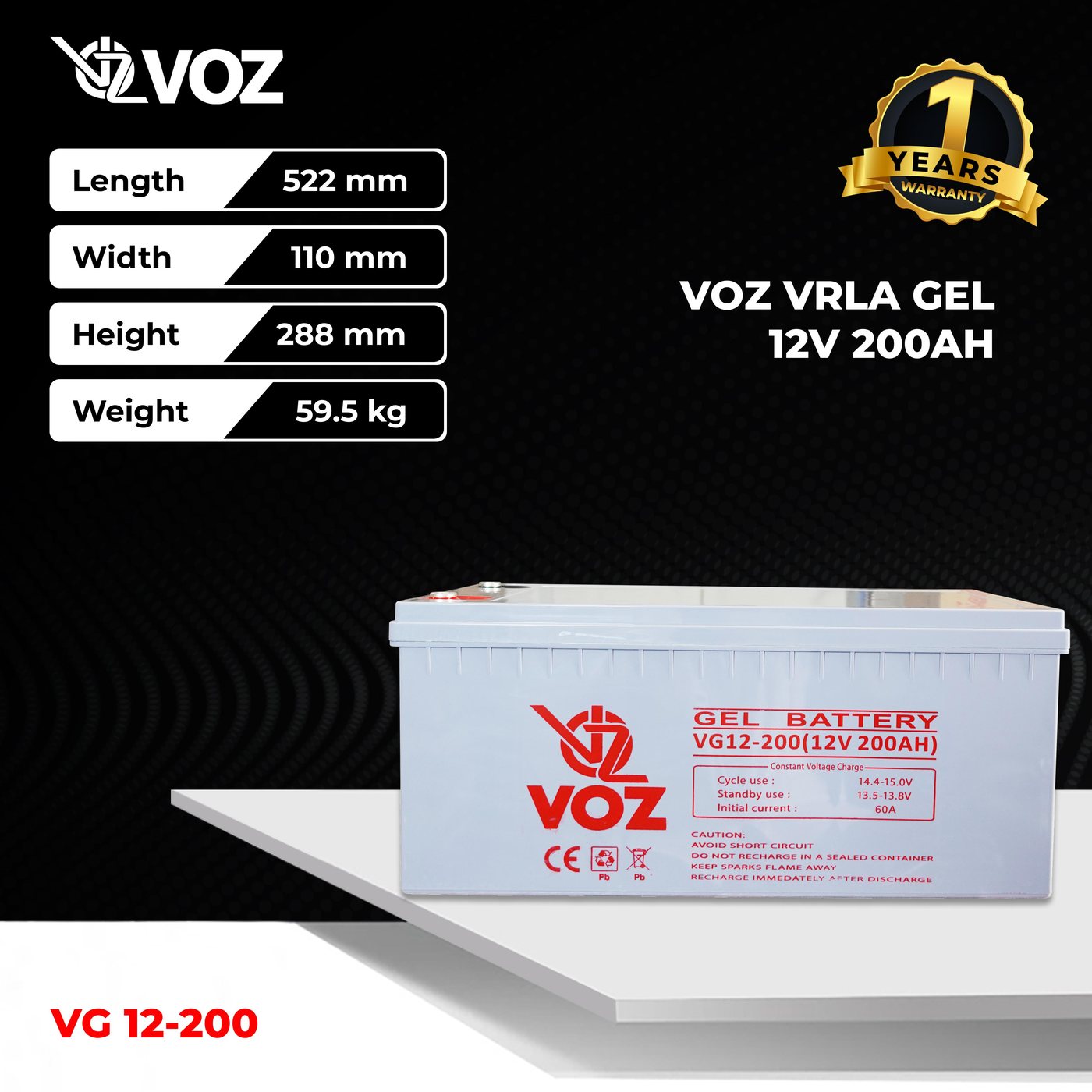 Voz Baterai Gel 12V 200 Ah| Baterai Solar Panel | Baterai Solar Cell
