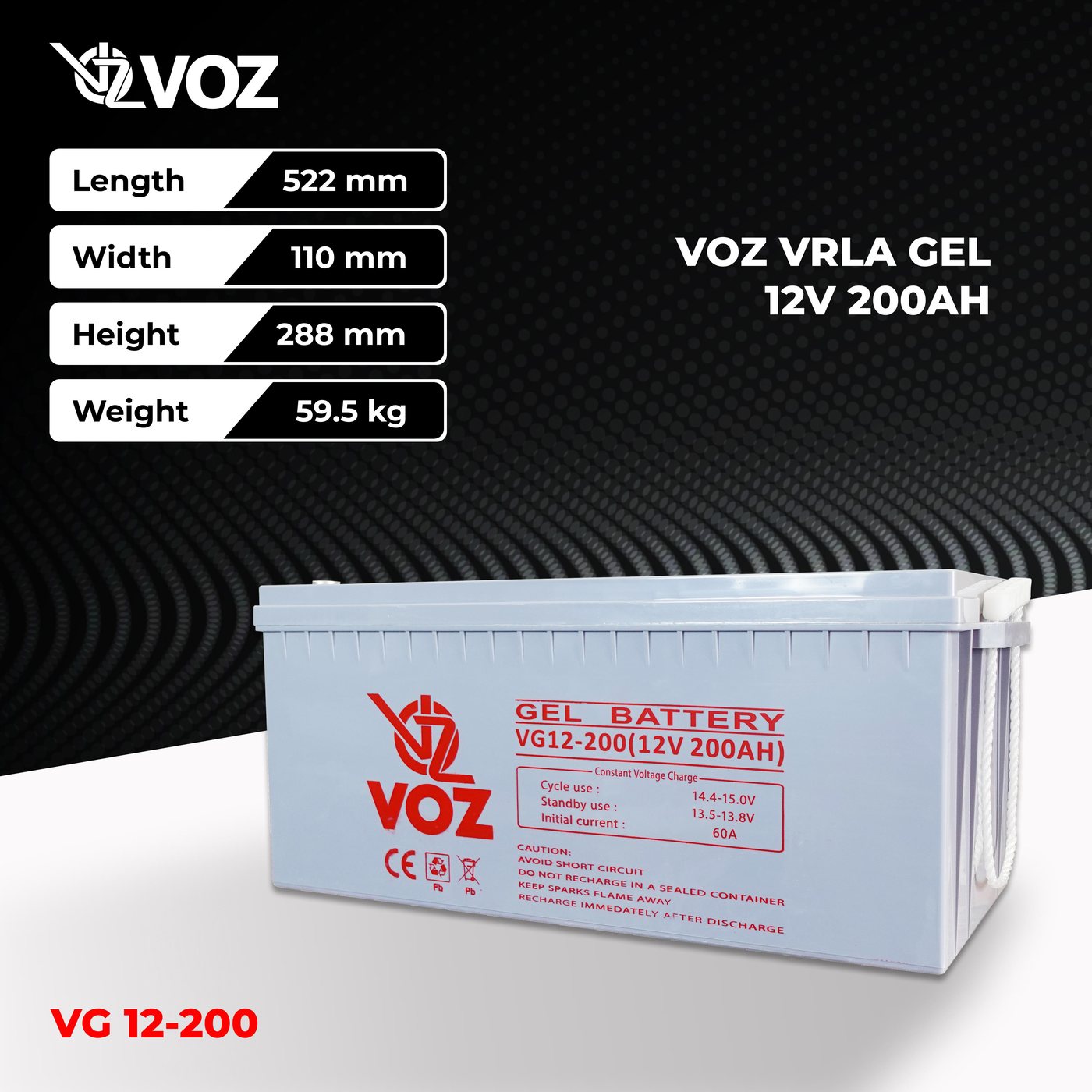 Voz Baterai Gel 12V 200 Ah| Baterai Solar Panel | Baterai Solar Cell 2