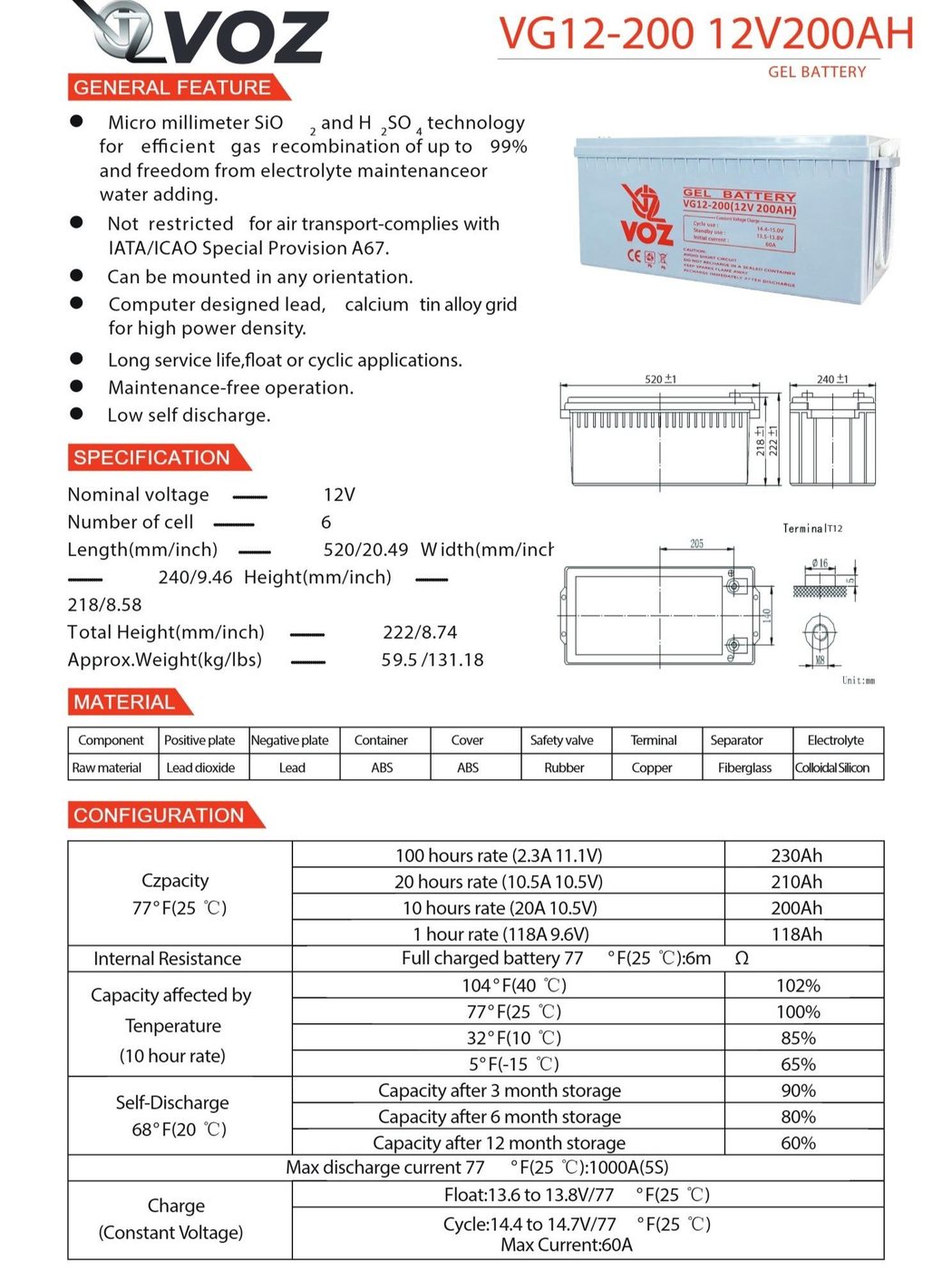 Voz Baterai Gel 12V 200 Ah| Baterai Solar Panel | Baterai Solar Cell 3