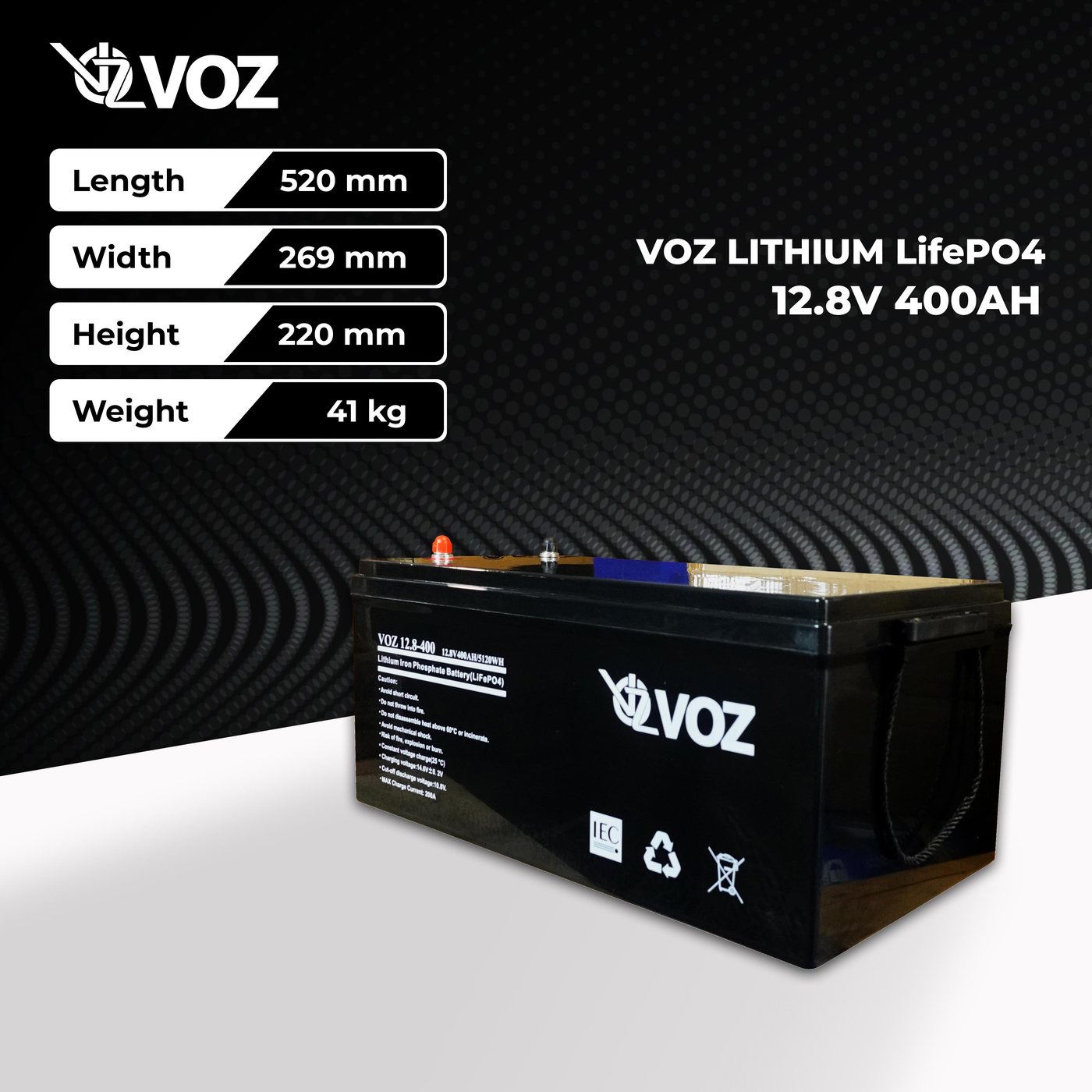 Voz Baterai LiFePO4 12.8V 400 Ah 2