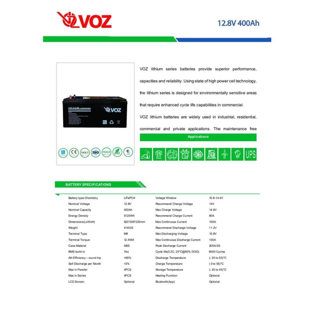Voz Baterai LiFePO4 12.8V 400 Ah 3