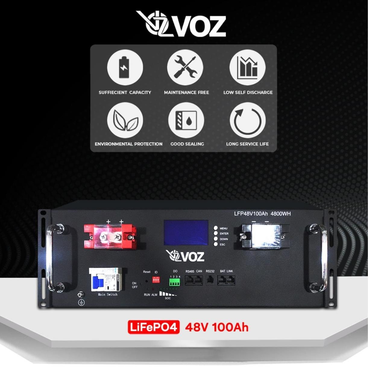 Voz Baterai LiFePO4 48V 100 Ah 3