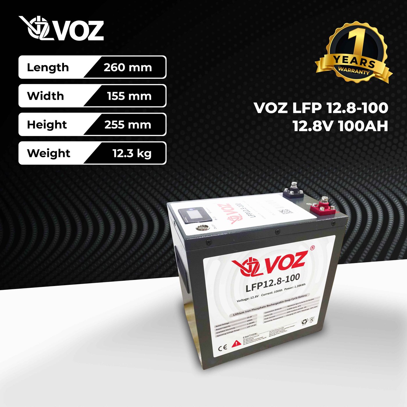 VOZ Baterai LifePO4 Iron Case 12.8V 100Ah | Baterai LFP 12.8V 100Ah | LFP 12.8-100 2