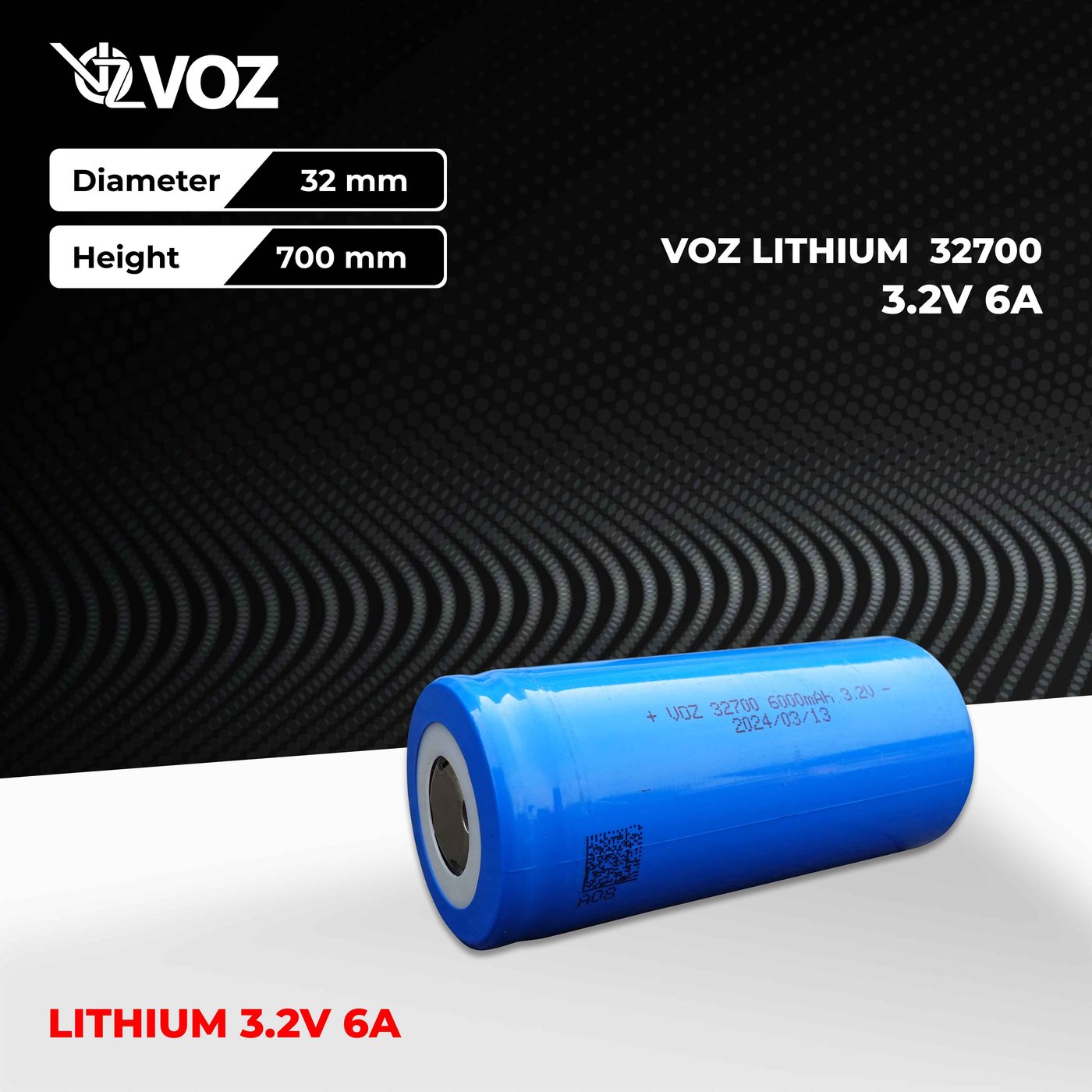 Voz Baterai LifePo4 Lithium iron phosphate 32700 3.2V 6000 mAh 2