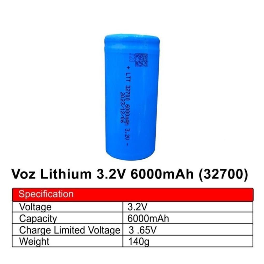 Voz Baterai LifePo4 Lithium iron phosphate 32700 3.2V 6000 mAh 4