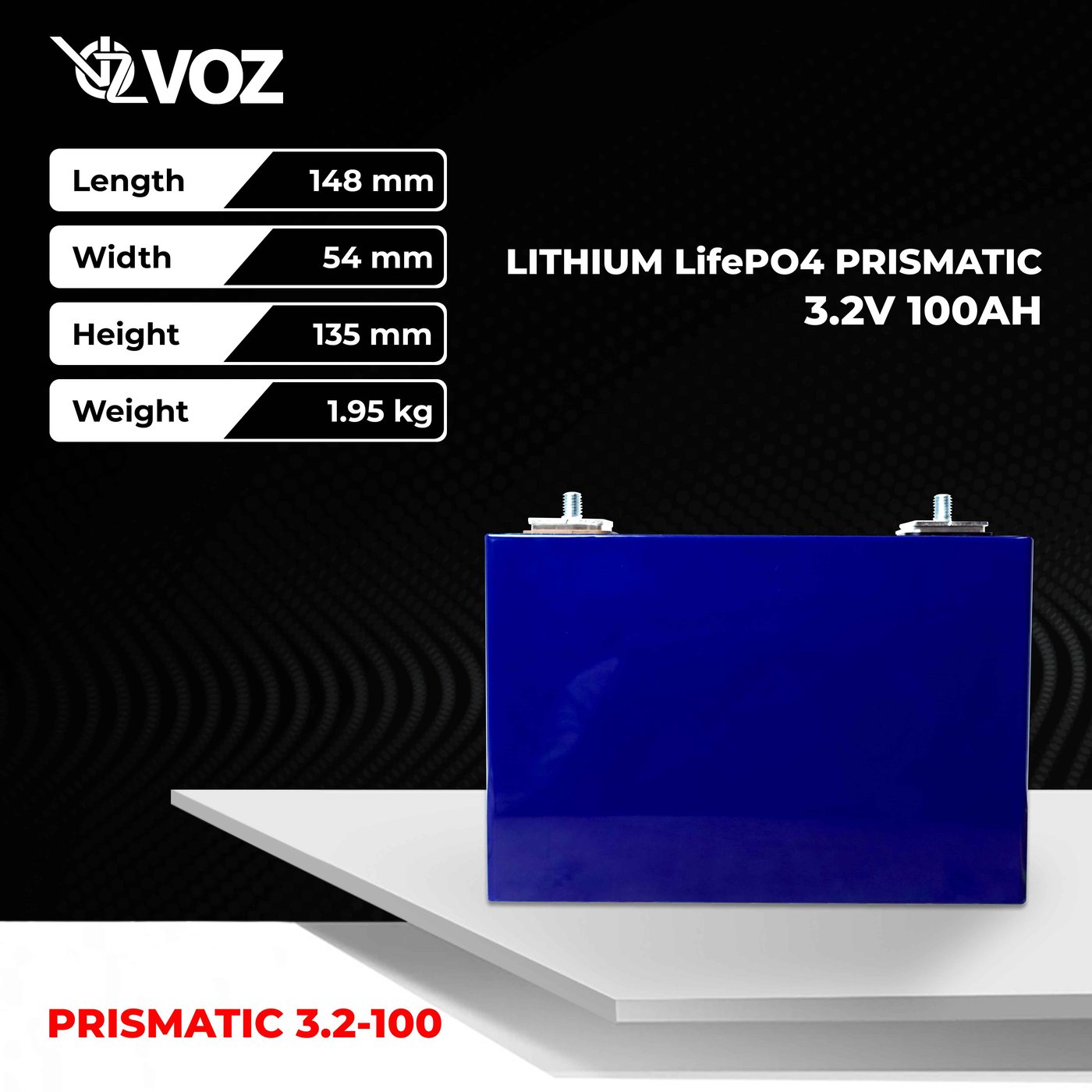 Voz Baterai LifePo4 Lithium Prismatic 3.2V 100 Ah