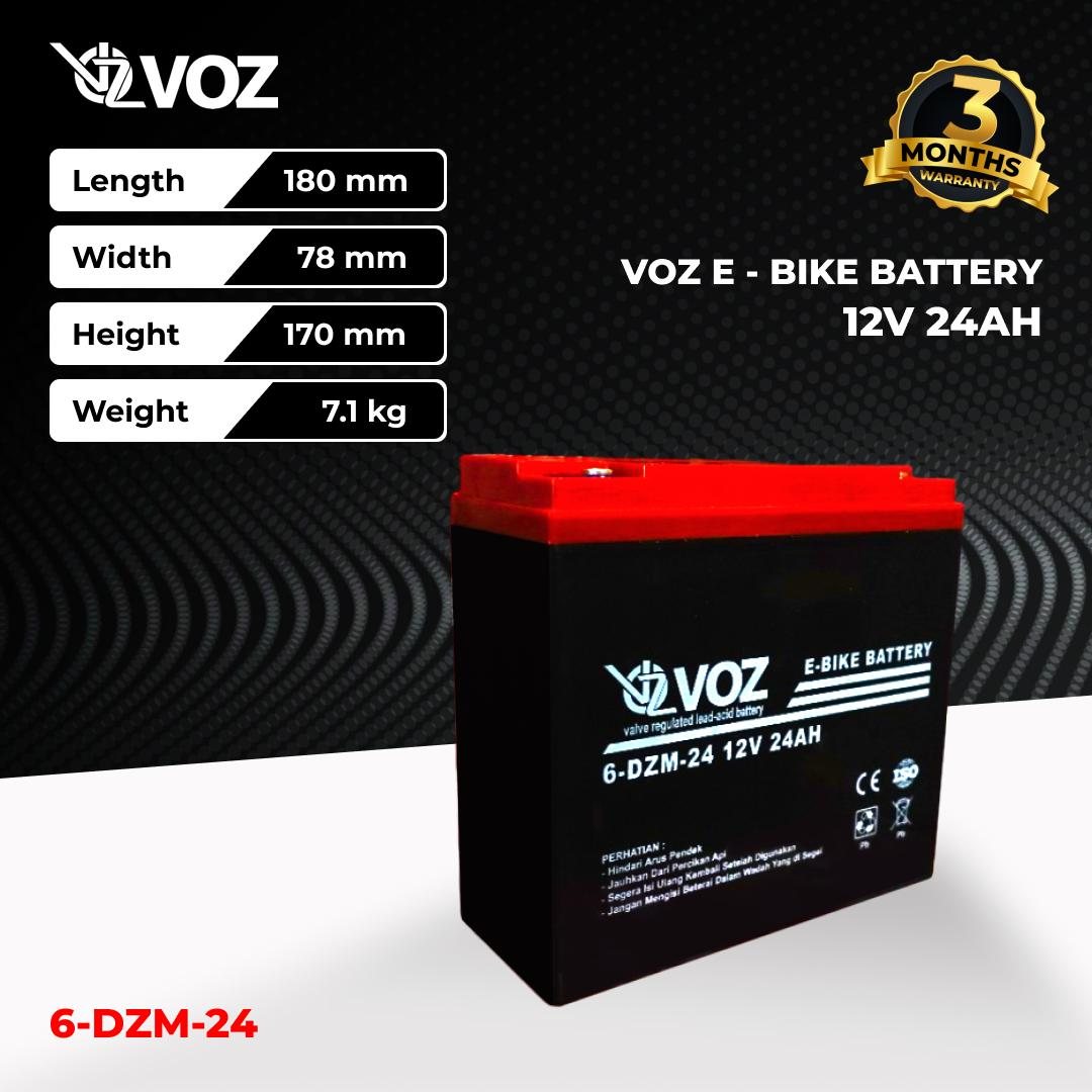 Voz Baterai Sepeda Listrik 12V 24 Ah | Voz E-Bike Baterai 12V 24 Ah 3