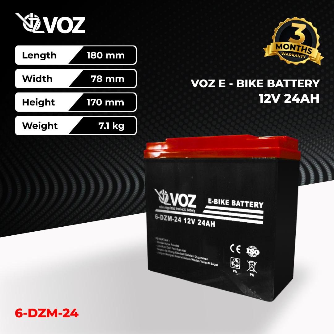 Voz Baterai Sepeda Listrik 12V 24 Ah | Voz E-Bike Baterai 12V 24 Ah 4