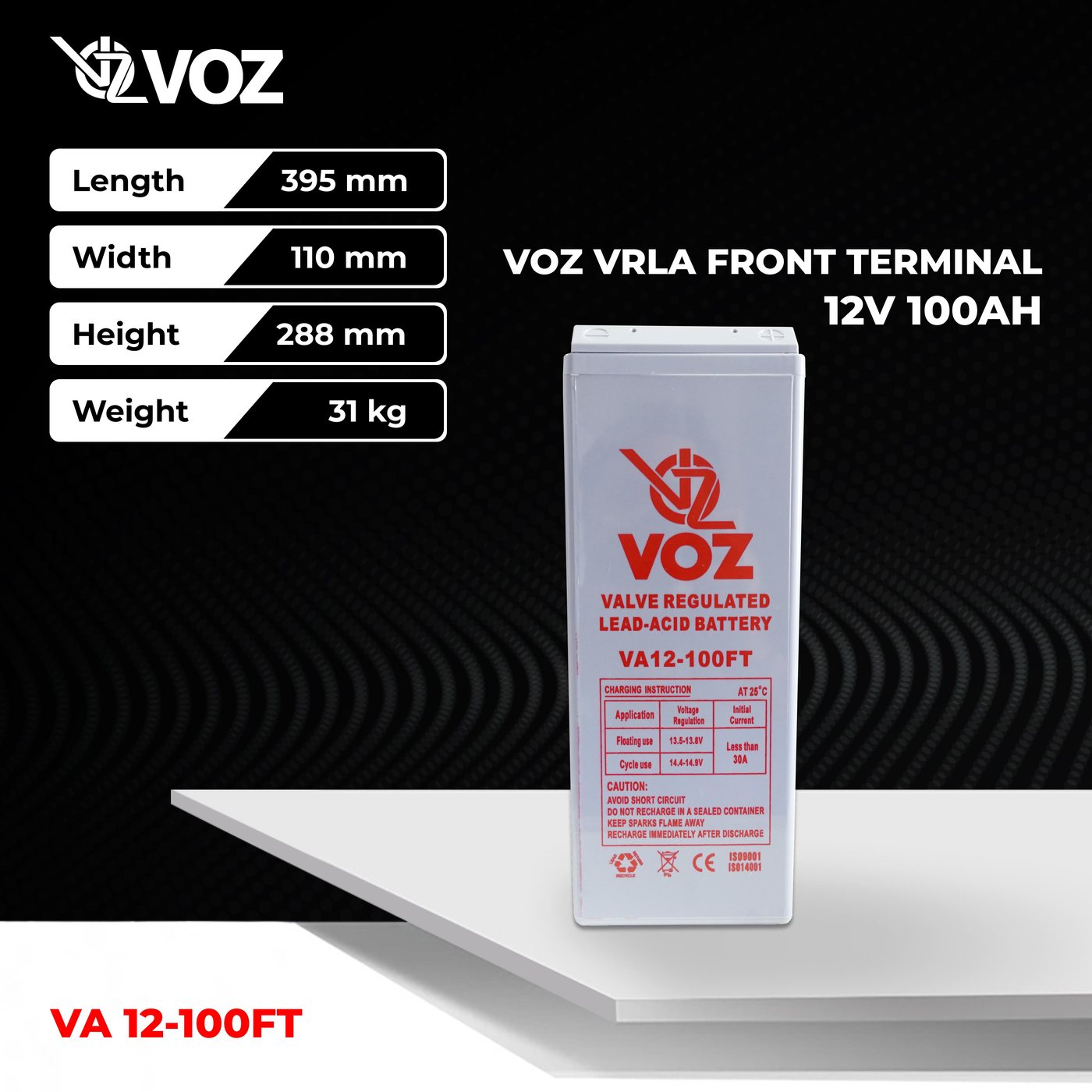Voz Baterai VRLA 12V 100 Ah - Front Terminal | Baterai UPS 2