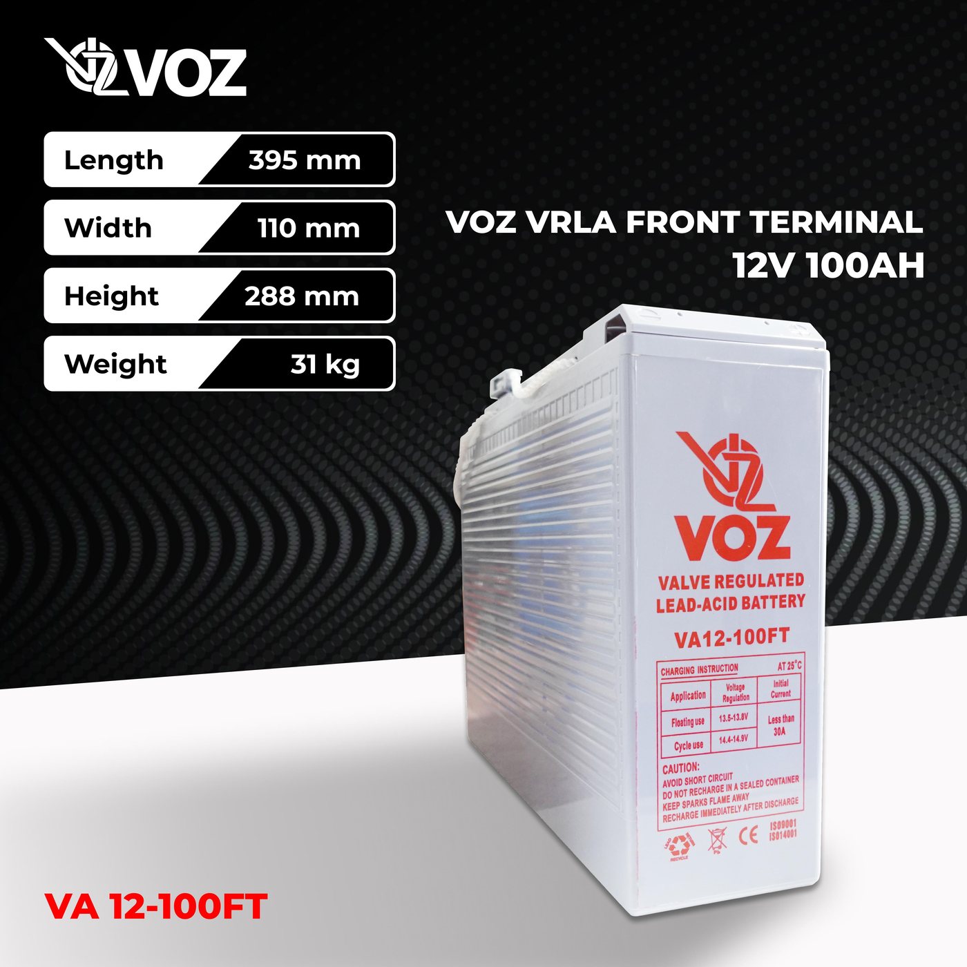 Voz Baterai VRLA 12V 100 Ah - Front Terminal | Baterai UPS 3