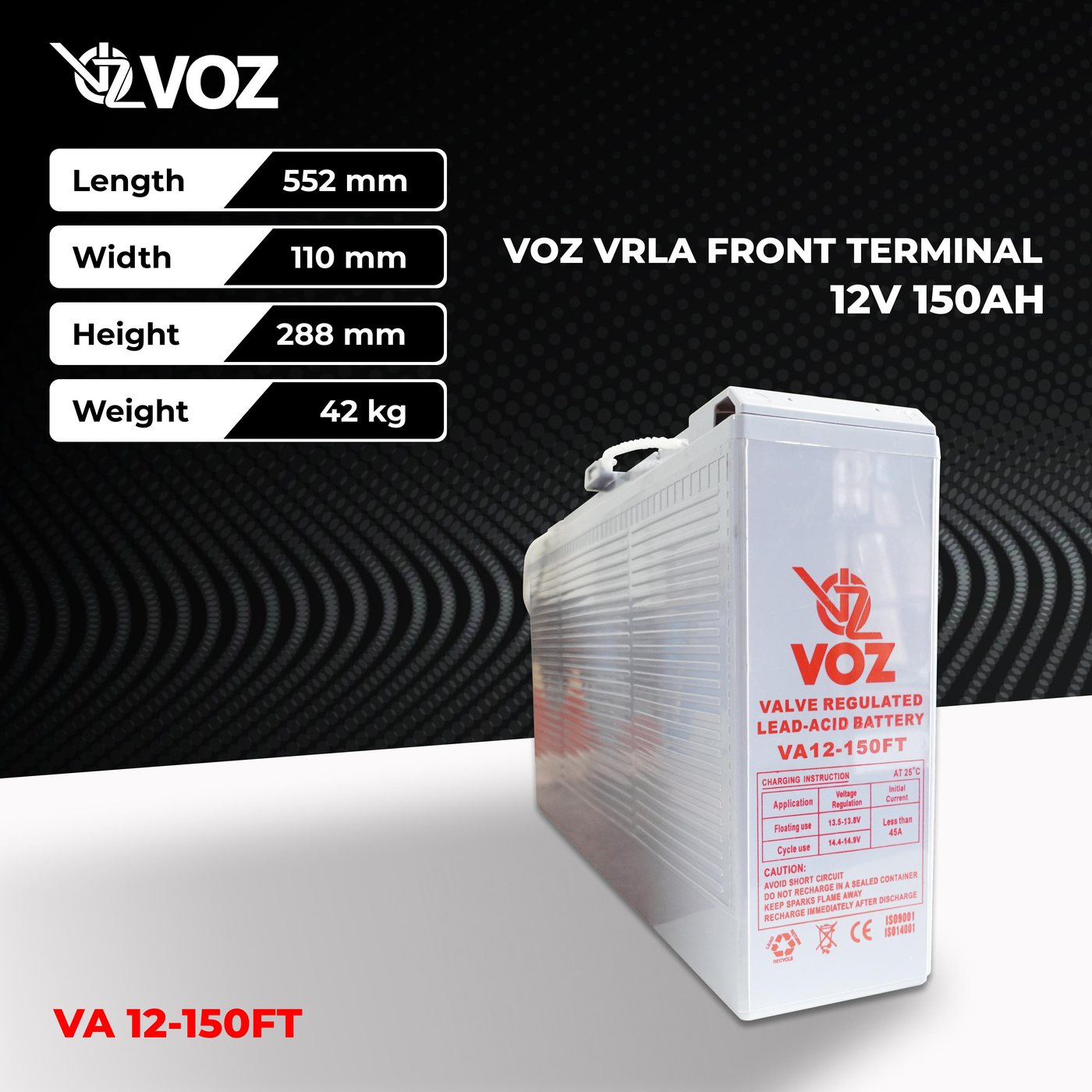 Voz Baterai VRLA 12V 150 Ah - Front Terminal | Baterai UPS 2