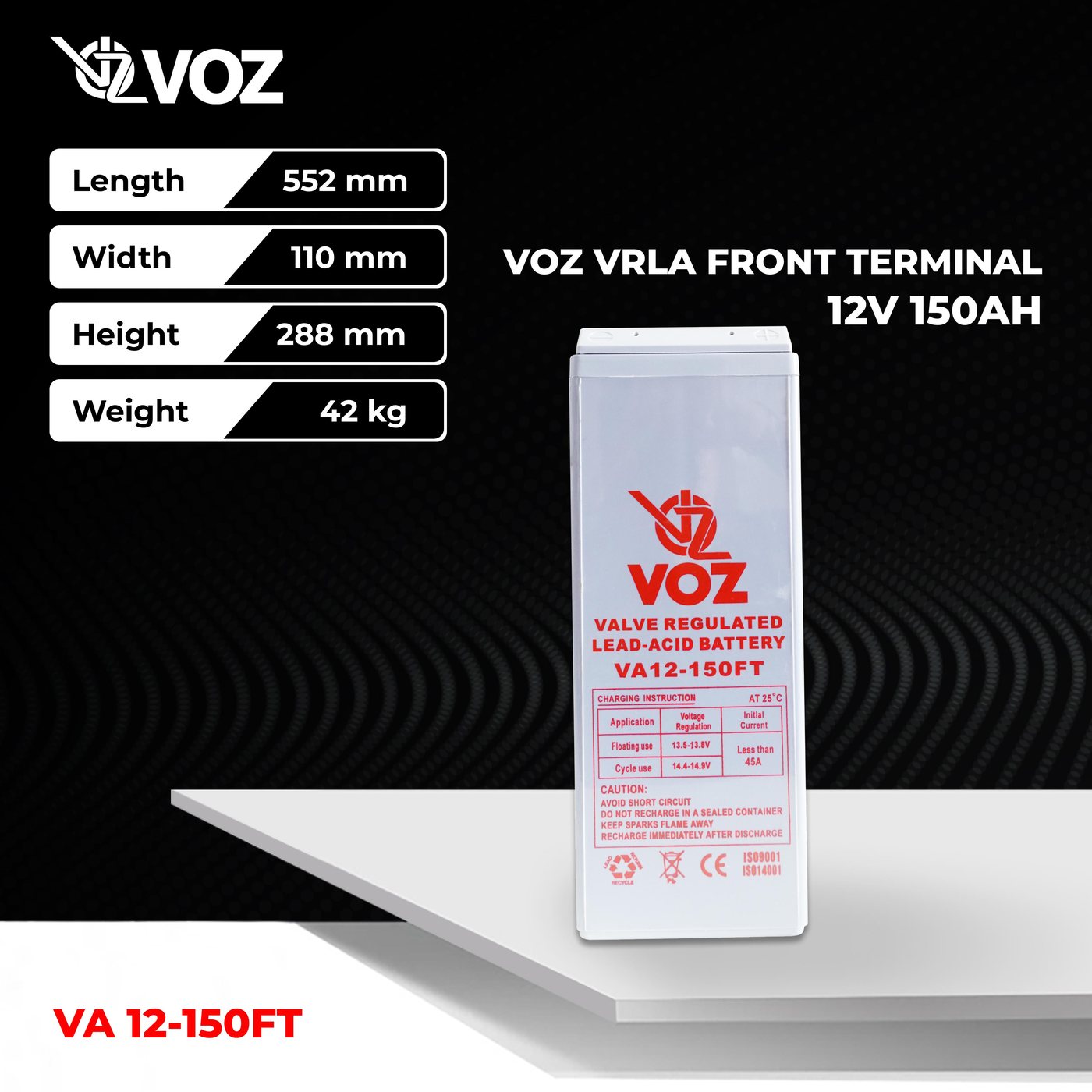 Voz Baterai VRLA 12V 150 Ah - Front Terminal | Baterai UPS 3