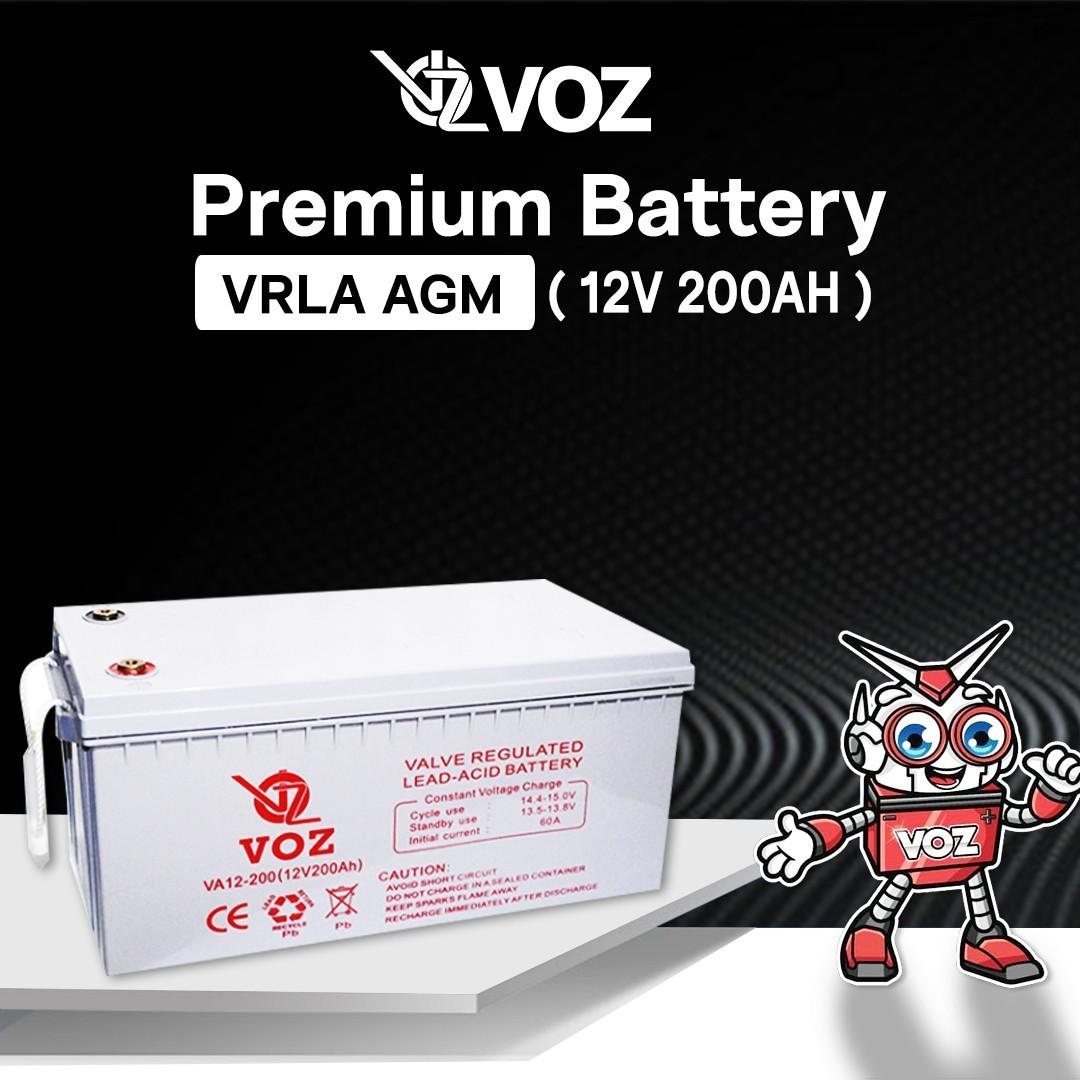 Voz Baterai VRLA 12V 200 Ah| Baterai Solar Panel | Baterai Solar Cell