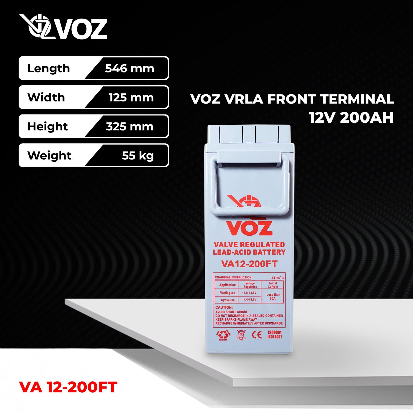 Voz Baterai VRLA 12V 200 Ah - Front Terminal | Baterai UPS 2
