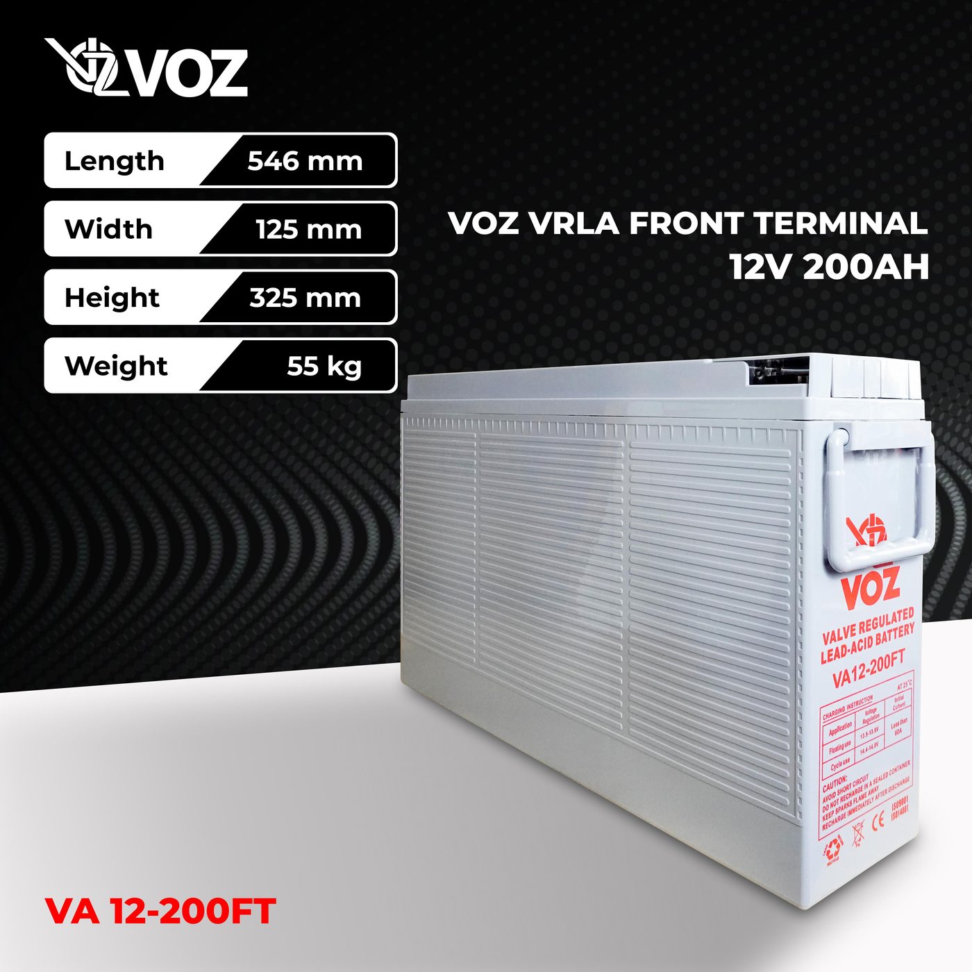 Voz Baterai VRLA 12V 200 Ah - Front Terminal | Baterai UPS 3