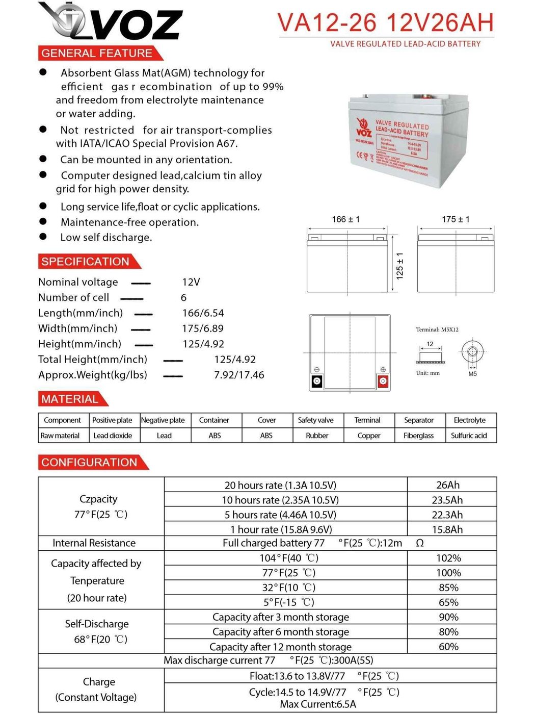 Voz Baterai VRLA 12V 26 Ah | Baterai Solar Panel | Baterai Solar Cell 5
