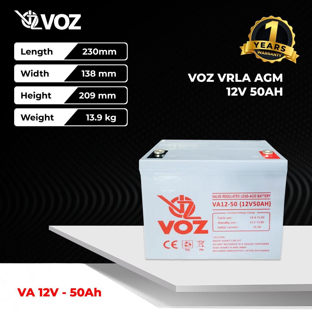 Voz Baterai VRLA 12V 50 Ah| Baterai UPS | Baterai Solar Cell