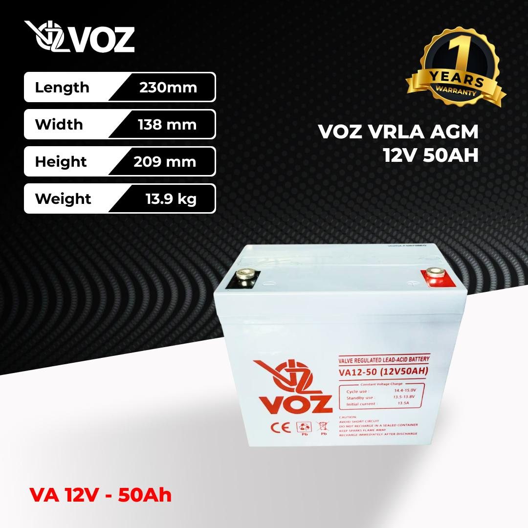 Voz Baterai VRLA 12V 50 Ah| Baterai UPS | Baterai Solar Cell 3