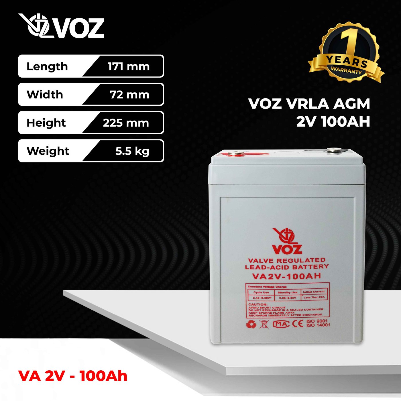 Voz Baterai VRLA 2V 100 Ah | Baterai UPS | Panel Surya 3