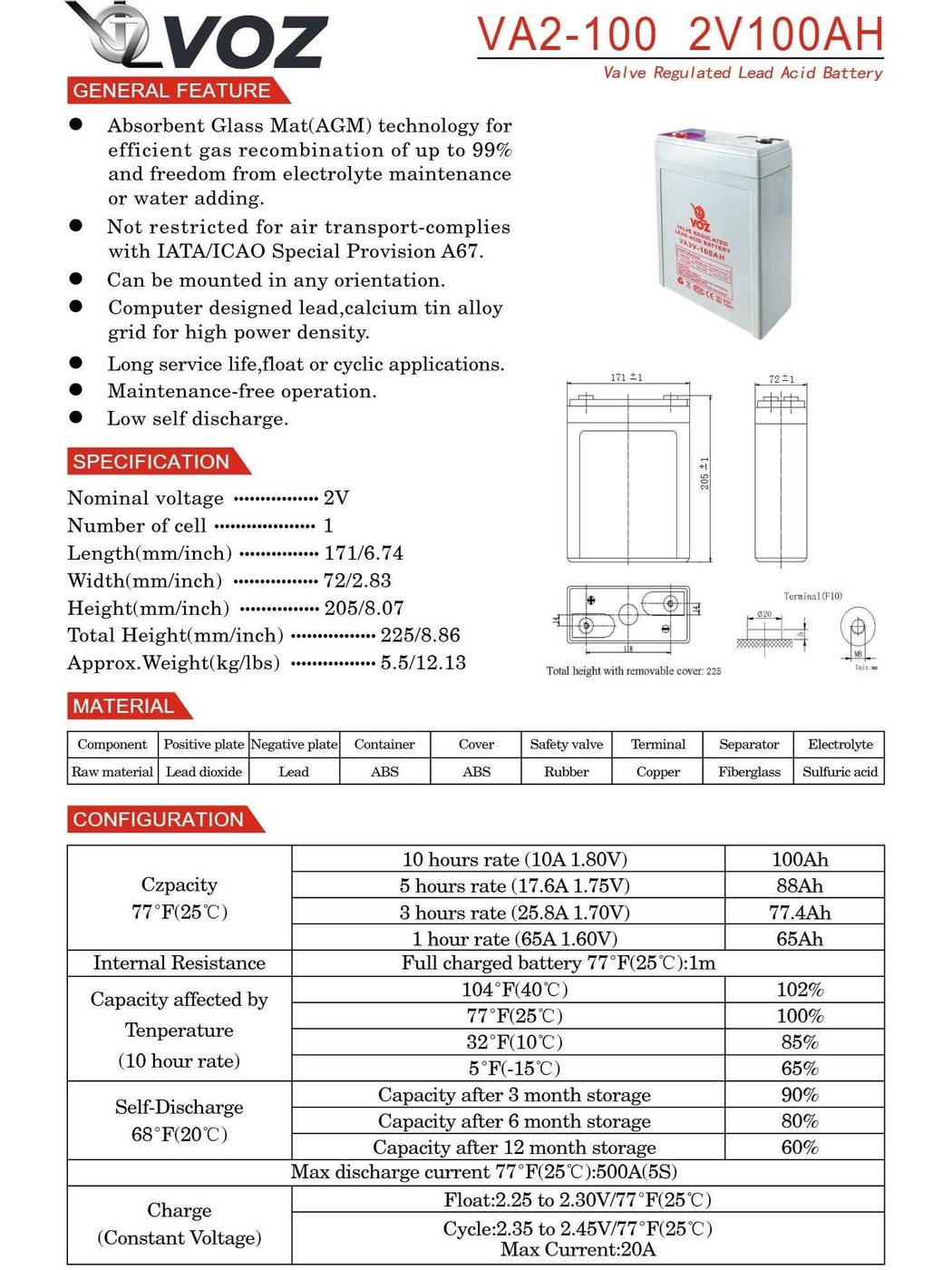 Voz Baterai VRLA 2V 100 Ah | Baterai UPS | Panel Surya 4