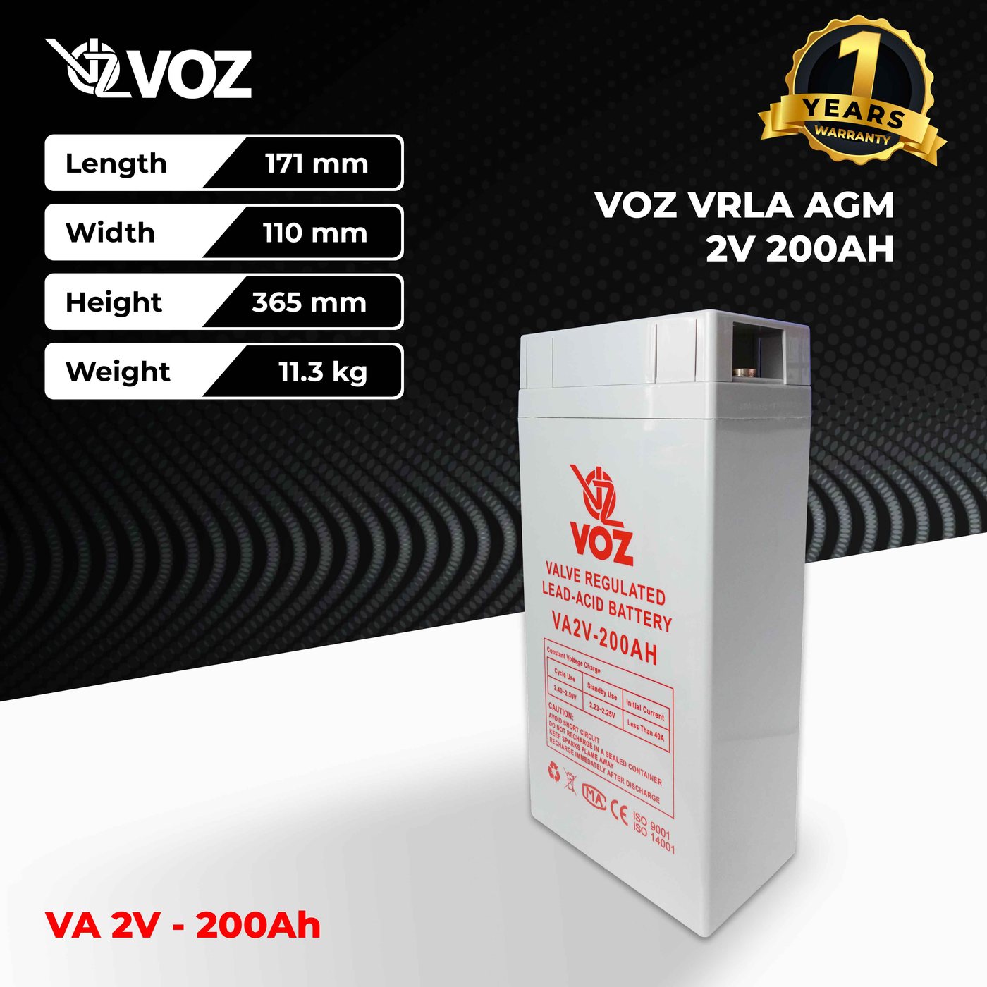 Voz Baterai VRLA 2V 200 Ah| Baterai UPS | Baterai Solar Cell 2