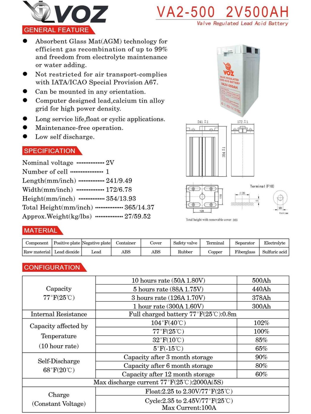 Voz Baterai VRLA 2V 500 Ah| Baterai UPS | Baterai Solar Cell 4