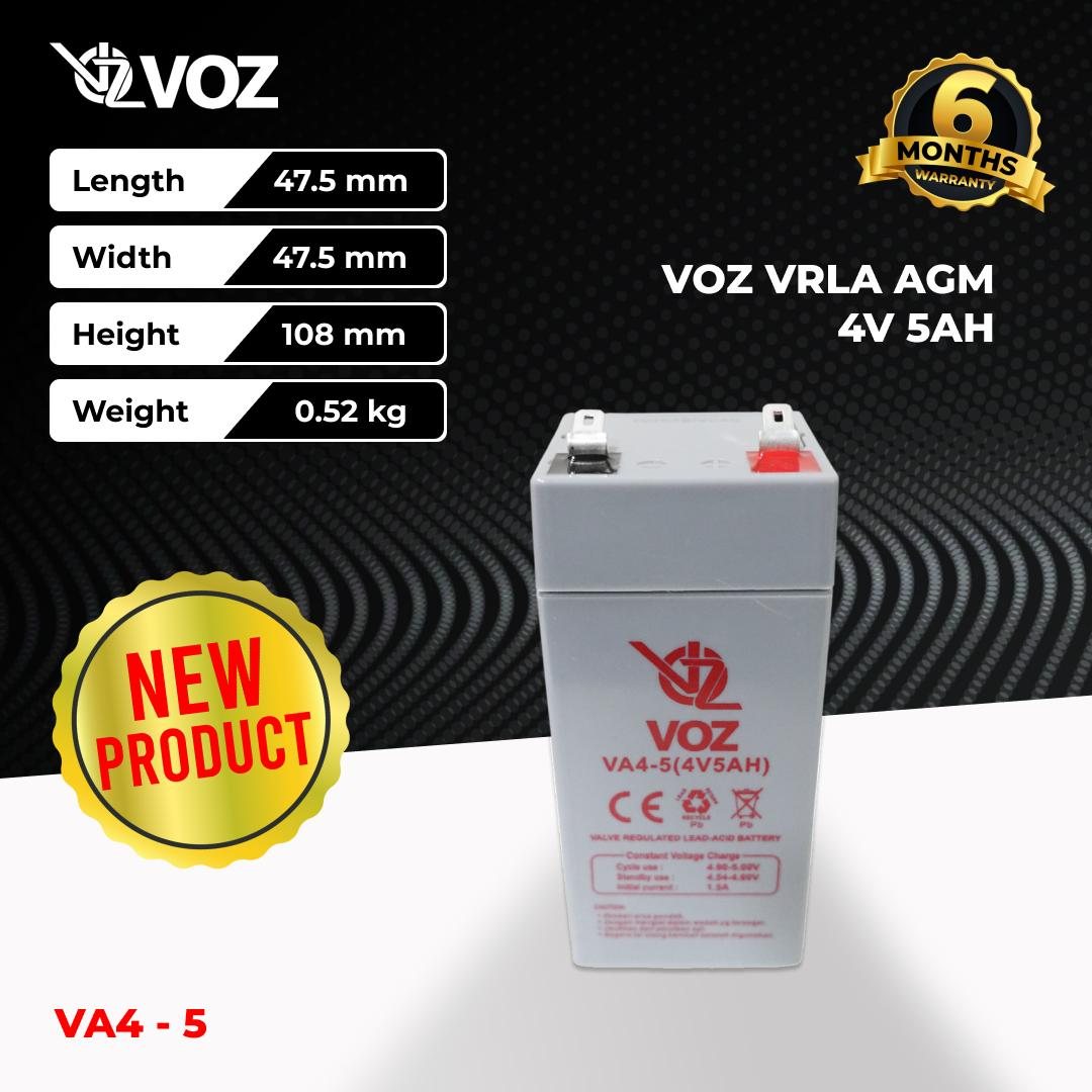 Voz Baterai VRLA 4V 5 Ah | Baterai Timbangan Digital | Baterai VRLA 4V 5AH